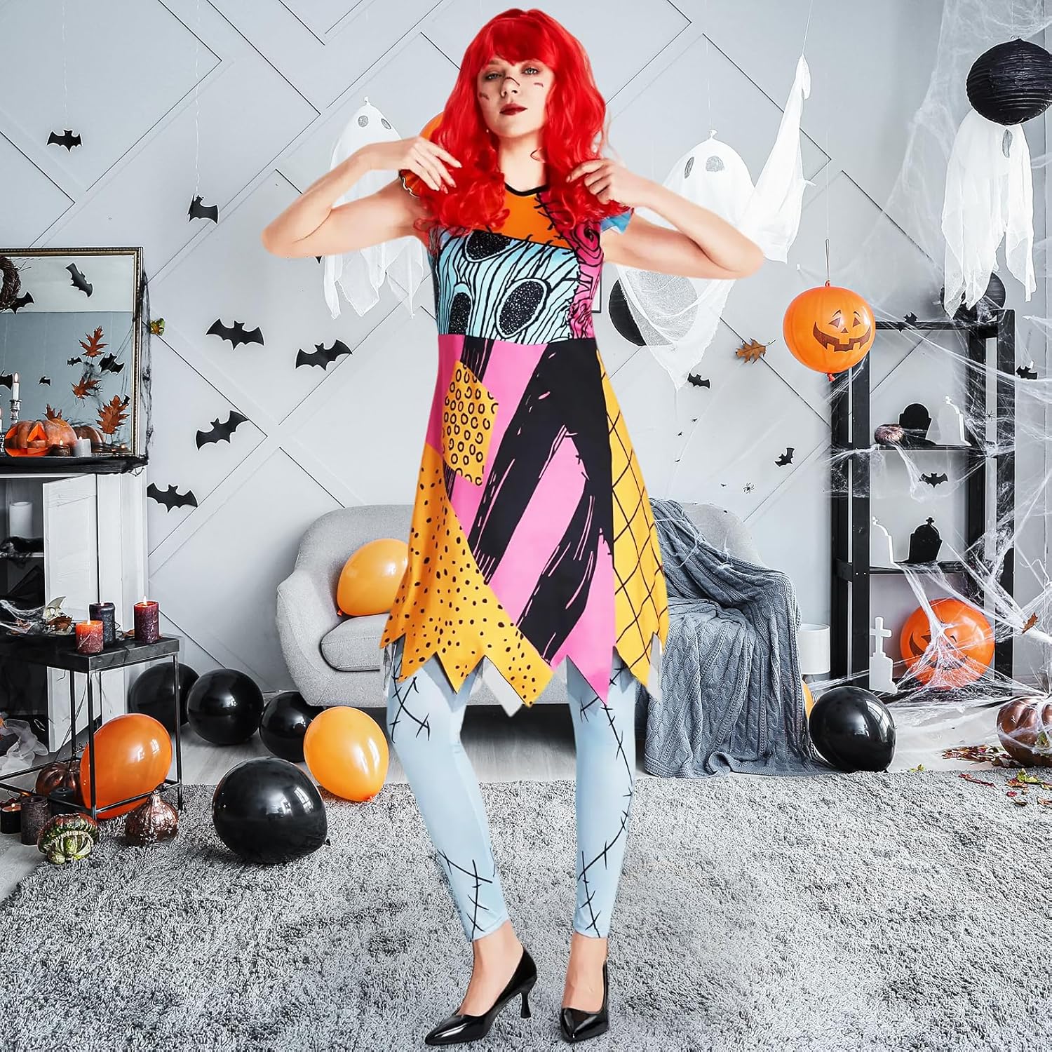 Sally Costume Women Adult Halloween Nightmare Cosplay Outfit Female Christmas Costumes Princess Dress Up Set for Women - Image 5