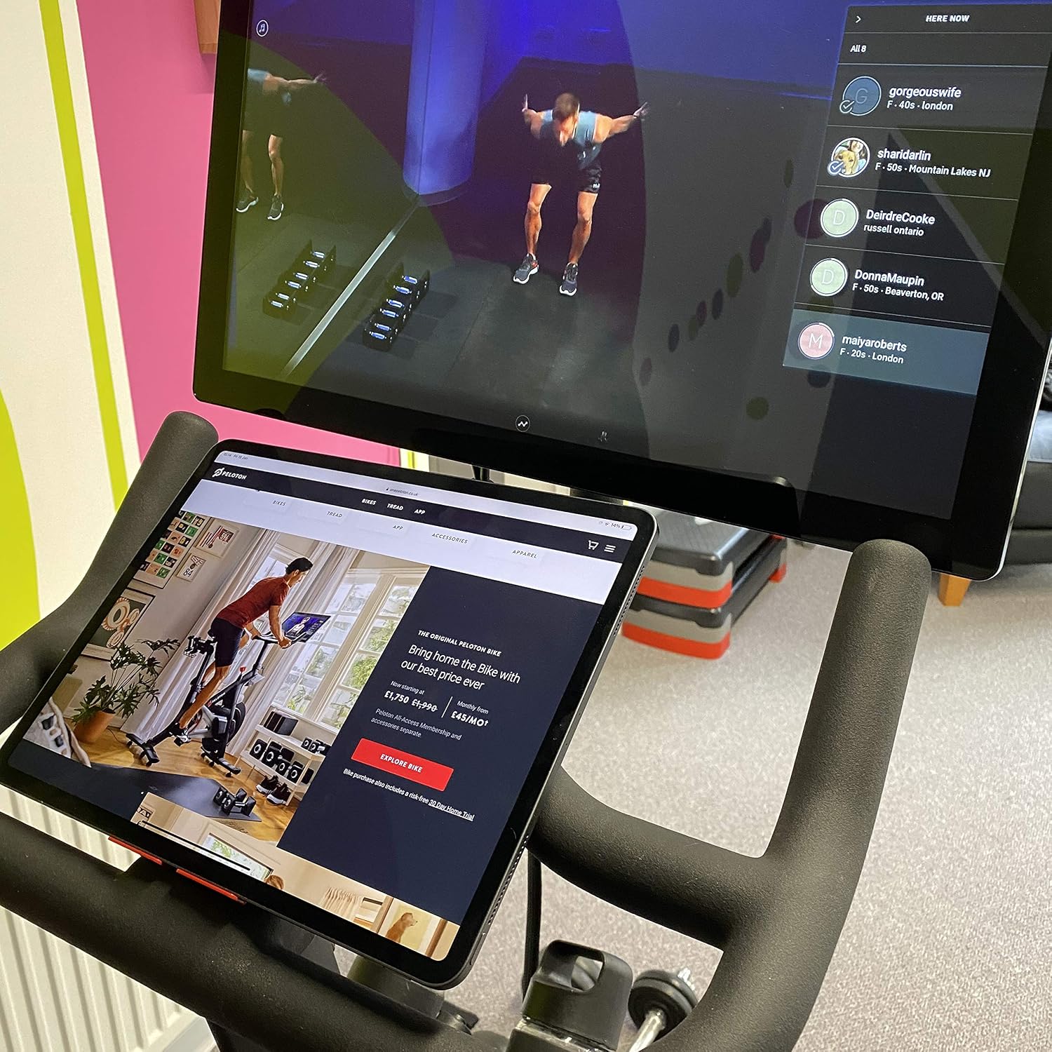 S&BL PELOGADGET Phone and Tablet Mount Holder for Peloton Plus Exercise Bike, PeloGadget Plus - Red - Image 4