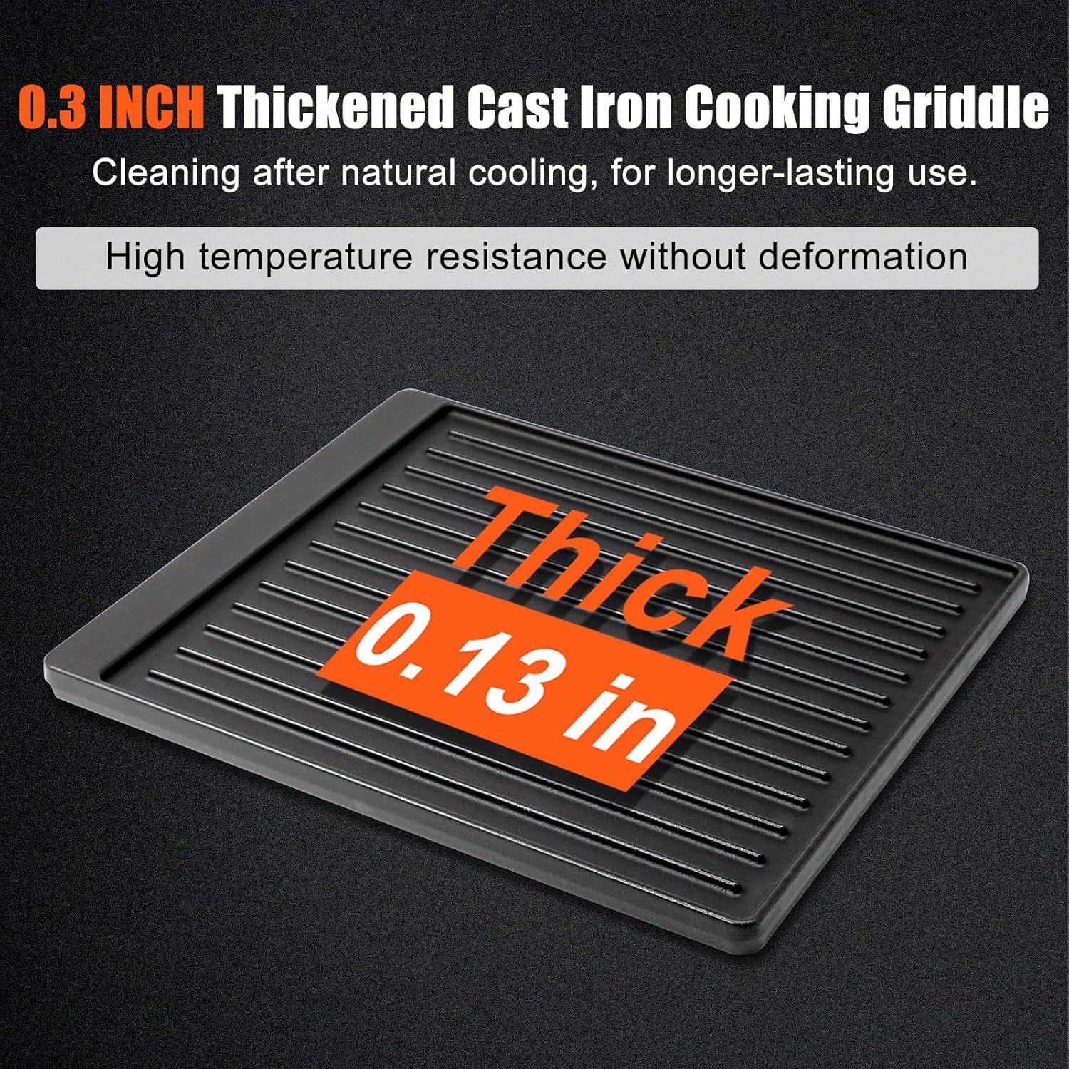 Criditpid Grill Replacement Parts for Broil King Crown & Signet Series, 15” x 12.8” 2-in-1 Reversible Pre-Seasoned Cast Iron Cooking Griddle for Gas Stove, Electric, Charcoal, Propane, Gas Grill