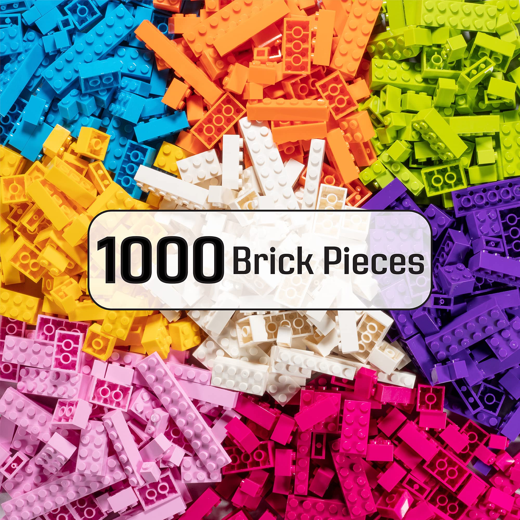 Buy SCS Direct Building Bricks 1000 Pc Big Bag of Bricks Bulk Pastel