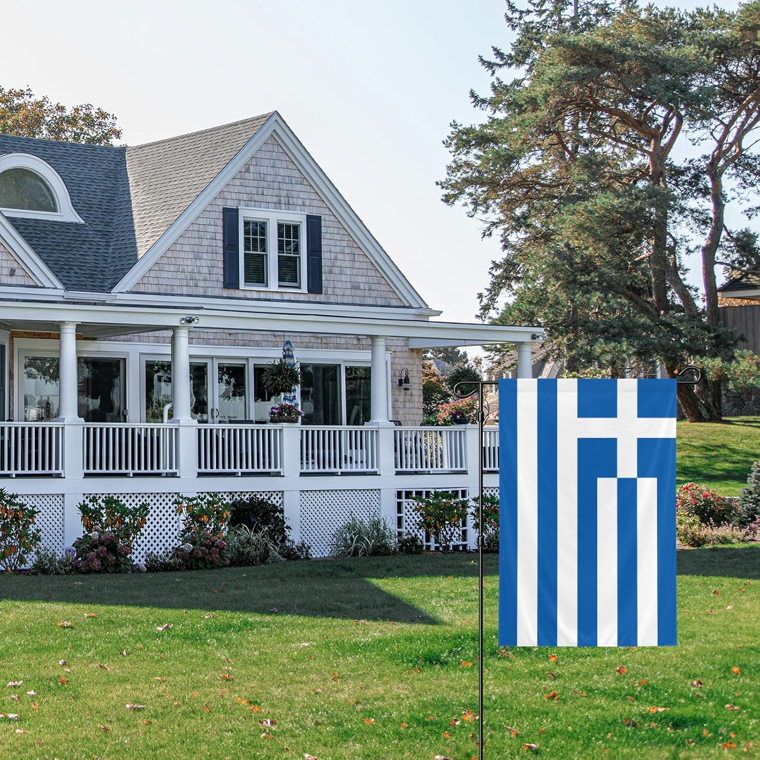 Greece Garden Flag, 12x18 Inch Double-Sided, Vivid Color Greek National Garden Flags, for Indoor Outdoor Party Home Lawn Decor - Image 5