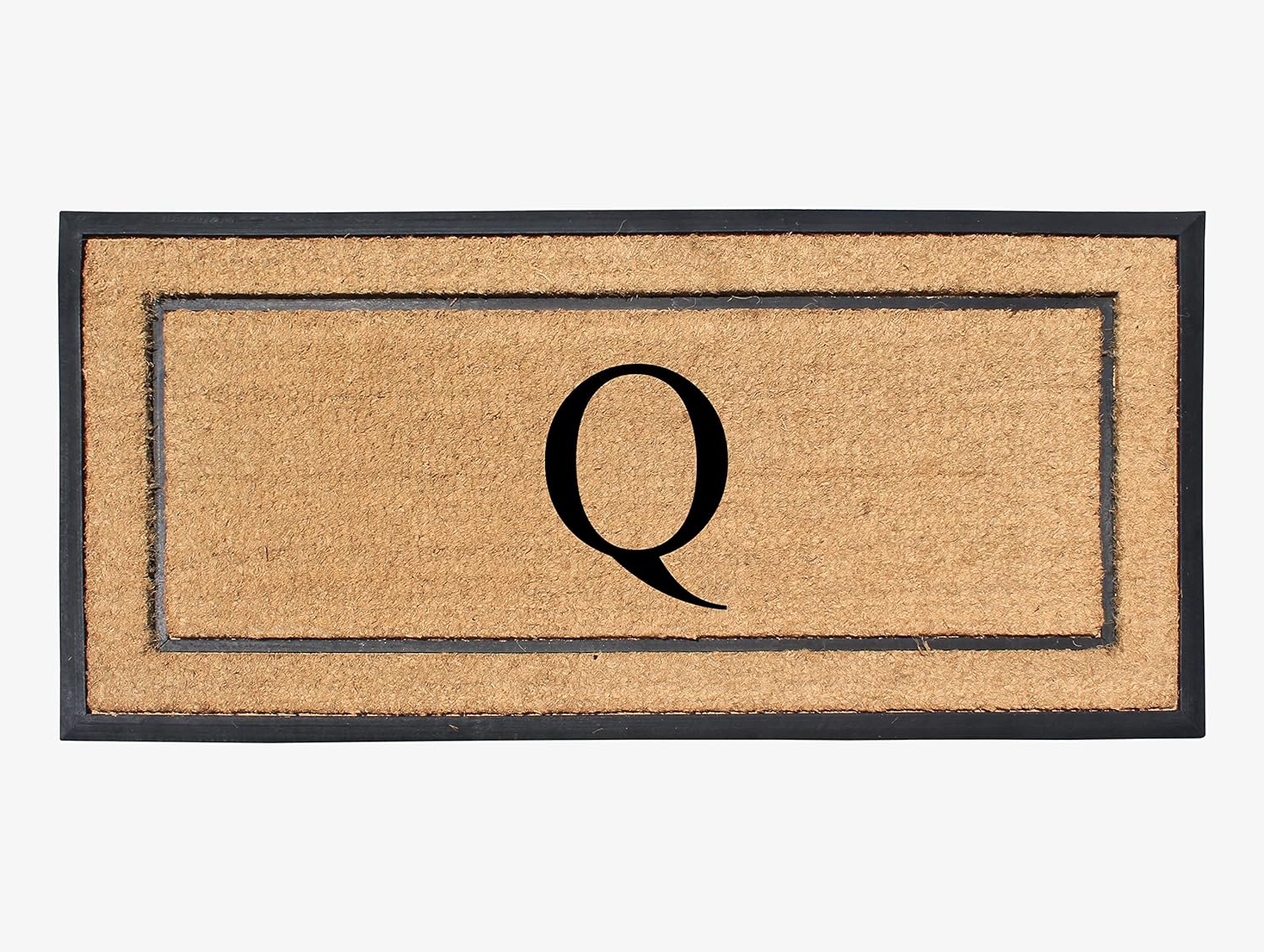 A1 HOME COLLECTIONS A1HC Natural Coir & Rubber Large Monogrammed Doormat, Thick Durable Entry Mats for Entrance Heavy Duty, Thin Profile, Long Lasting Front Door Mat - 24"x48"