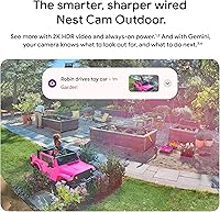 Vista 3 de Google Nest Cam Outdoor (cableada, 2.ª generación) - Cámara de seguridad con video 2K y Géminis, visión nocturna, audio bidireccional - Funciona