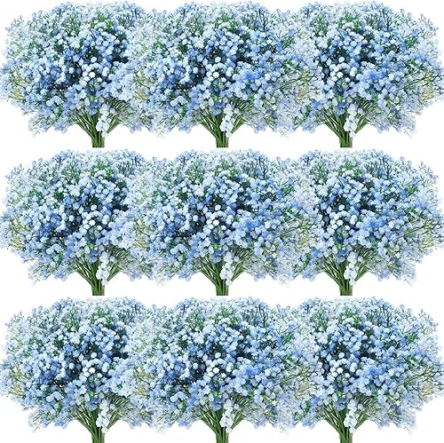 Miniatura 45 de Janinka 50 flores artificiales de aliento de bebé, flores artificiales de gypsophila de 20.8 pulgadas, tacto real, ramo de gypsophila falsa