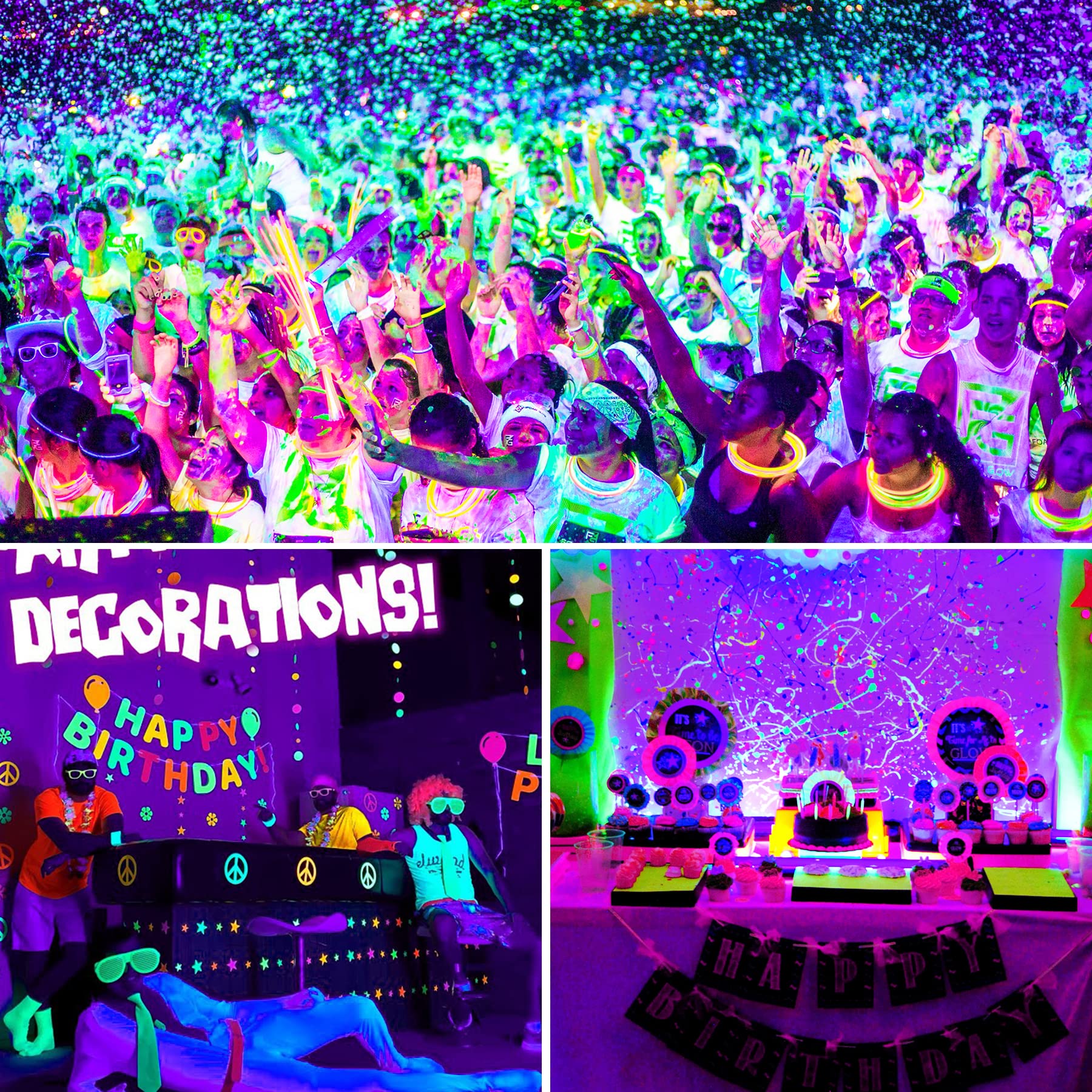 NATPOW 100W Luz Negra, Foco LED Luz UV con Enchufe 395nm Lámpara UV IP66 Impermeable Ultravioleta Foco para Halloween Bar Club DJ Discoteca Fiesta Pinta Corporal Gimnasio(Juego de 2)