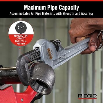 RIDGID 31642 Model 152 Quick-Acting Tubing Cutter (1/4-inch to 2-5/8-inch) + RIDGID 31100 Model 818 Aluminum Straight Pipe Wrench (18-inch)