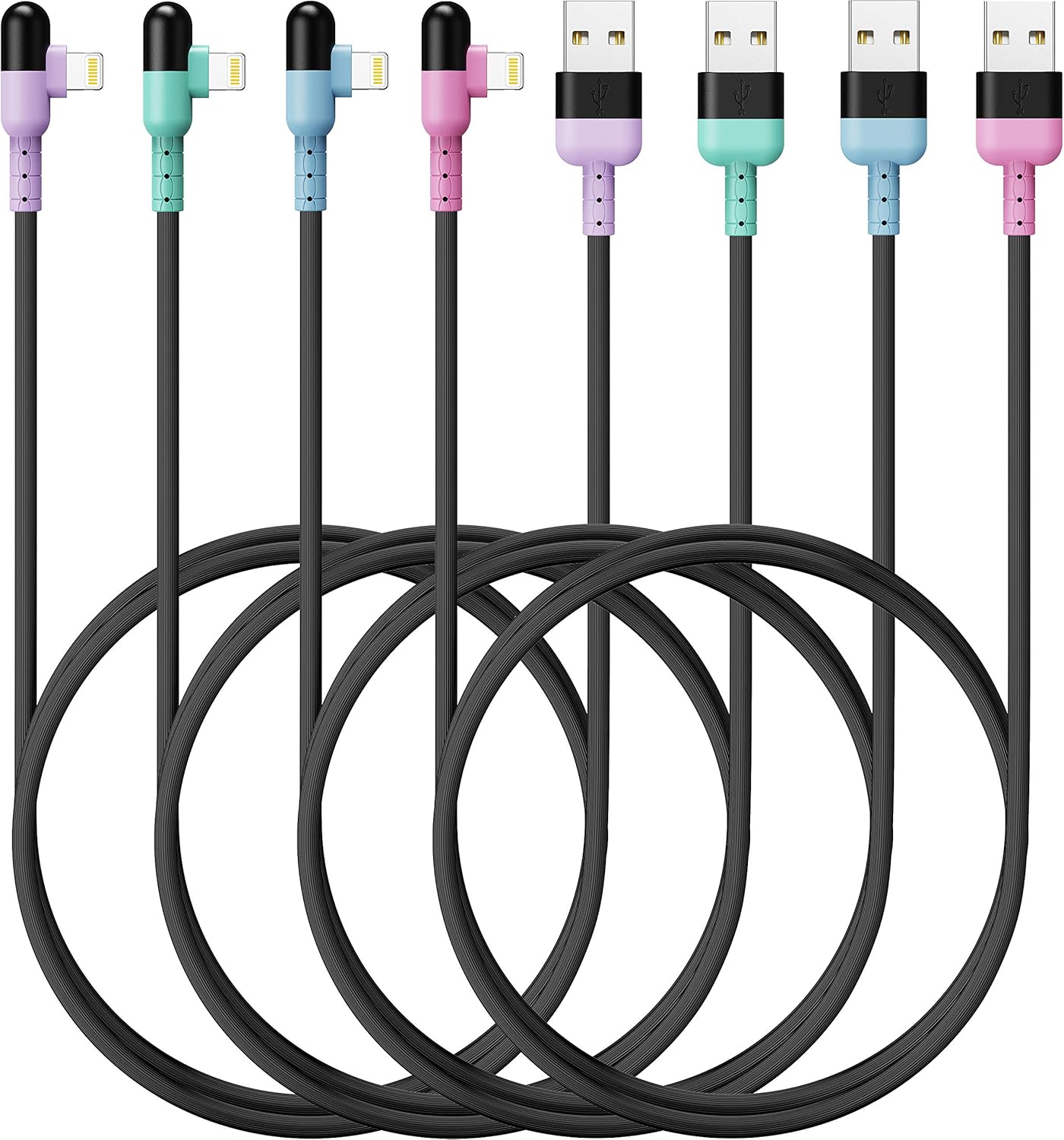 4Colors Premium iPhone Lightning Cable 4-Pack free 6 10 HYXing 3f High quality new