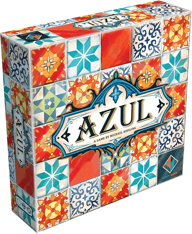 Juego de mesa Asmodee Azul: colocación de patrones de mosaico y hermosos juegos de mesa para adultos, estrategia galardonada para adultos y familias, diversión familiar para adultos, 2 a 4 jugadores de 8 años o más, tiempo de juego de 30 a 45 minutos | Para los fanáticos de los mosaicos, diseñe mosaicos para construir una pared. Equilibrio galardonado entre belleza y estrategia. Los mosaicos cambiantes hacen que los juegos sean únicos.