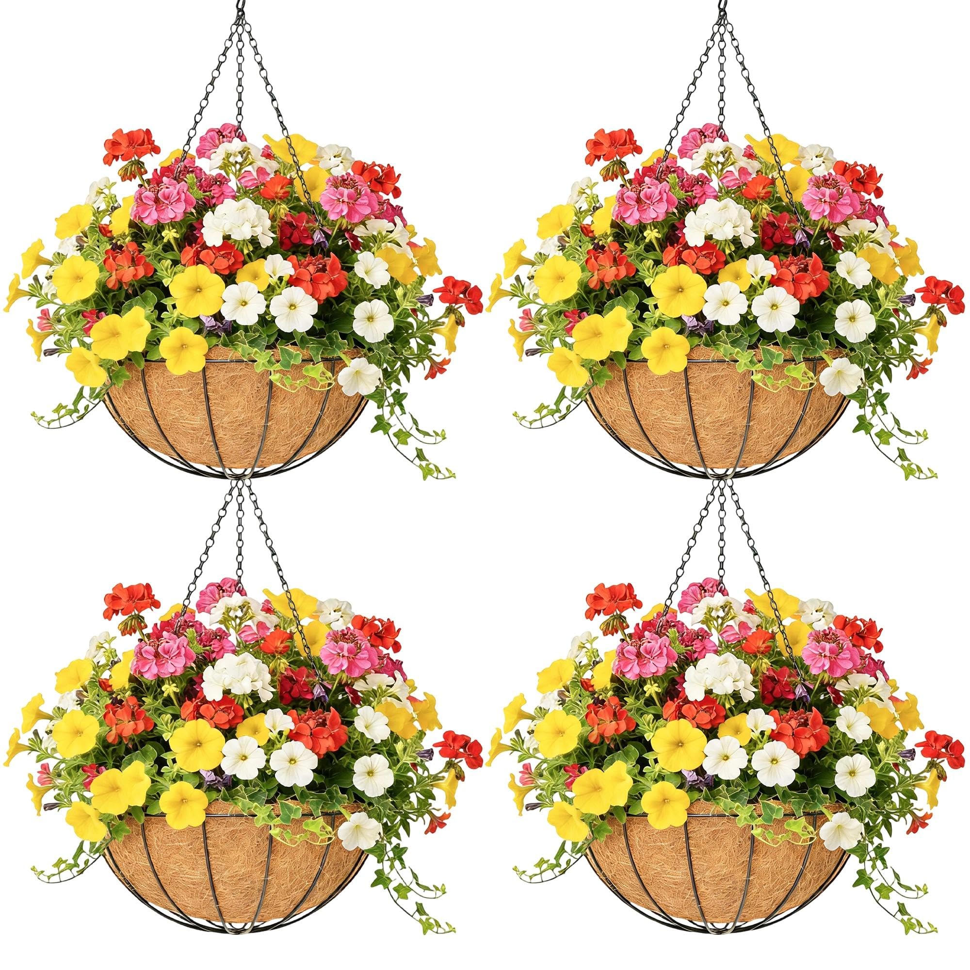 Amazon.co.jp: Qusuxi 4パック 12インチ 植物用ハンギングバスケット