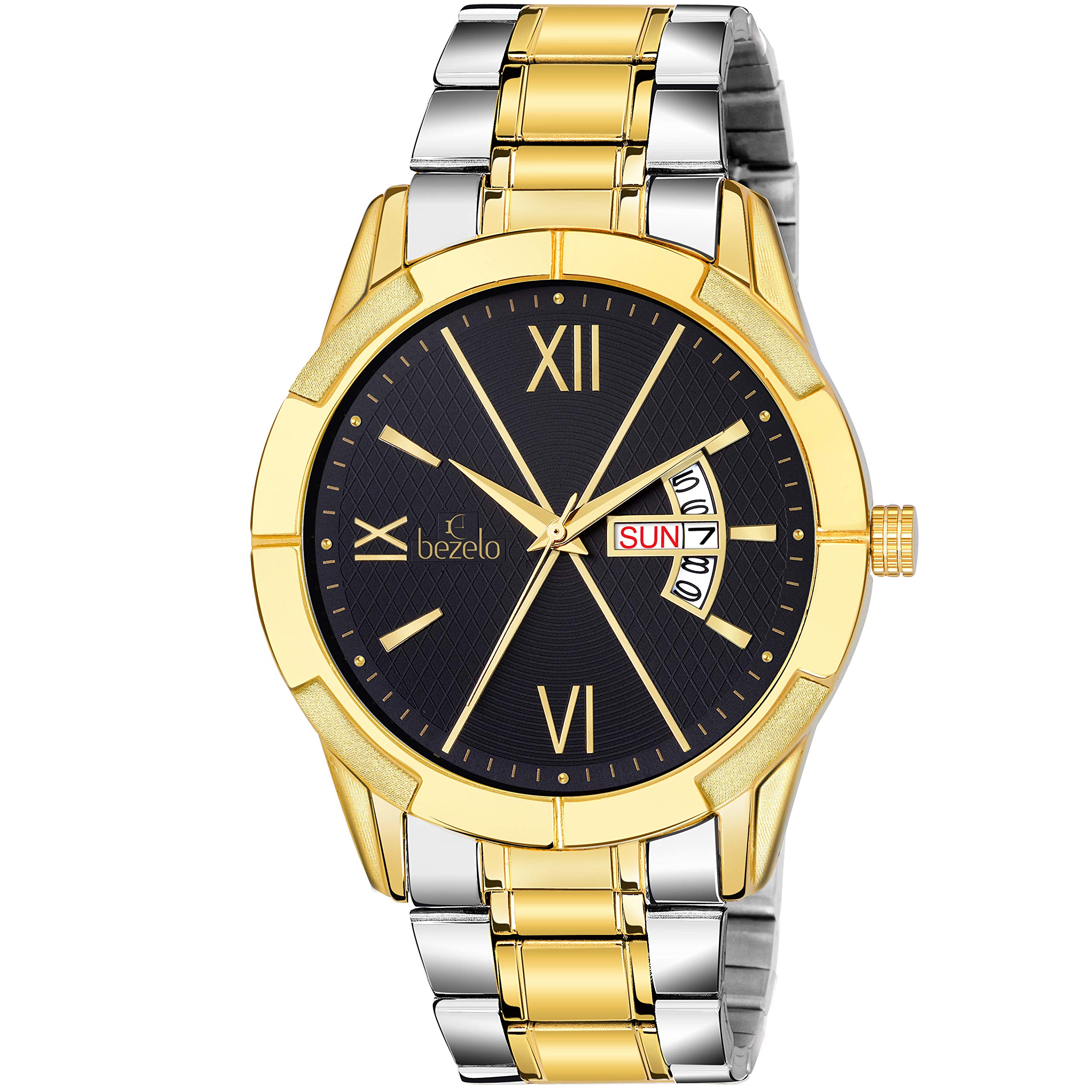 BEZELO Analog Round Shaped Black Dial Mens WATCH-GR-13344-C-DD-TT Stainless Steel Belt (304 Grade)(Yellow & Silver) (B07XP8QHFM) Amazon Price History, Amazon Price Tracker