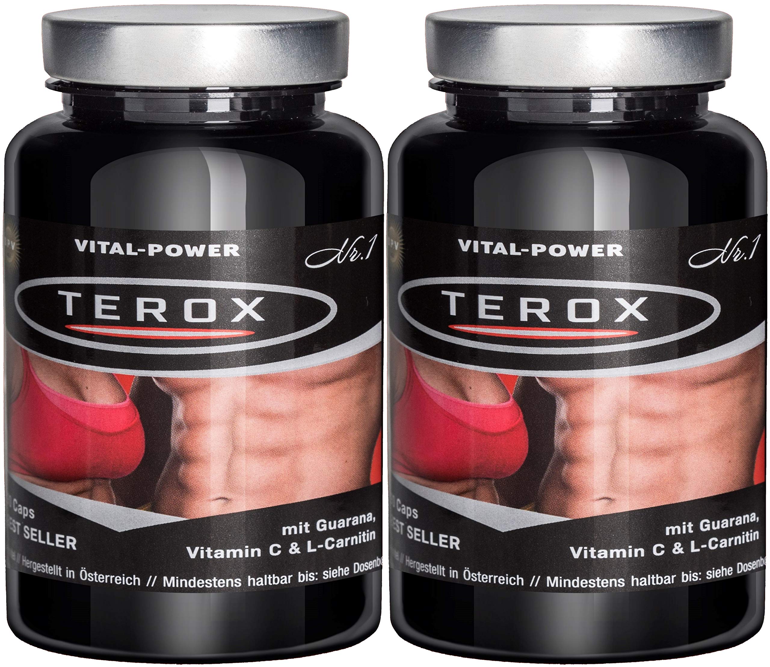 B.P.V - Terox 180 Kapseln Turbo TF-burner. Mit Guarana-Extrakt, Vitamin C, Bitterorangen-Extrakt, L-Carnitin, Grüner Tee-Extrakt