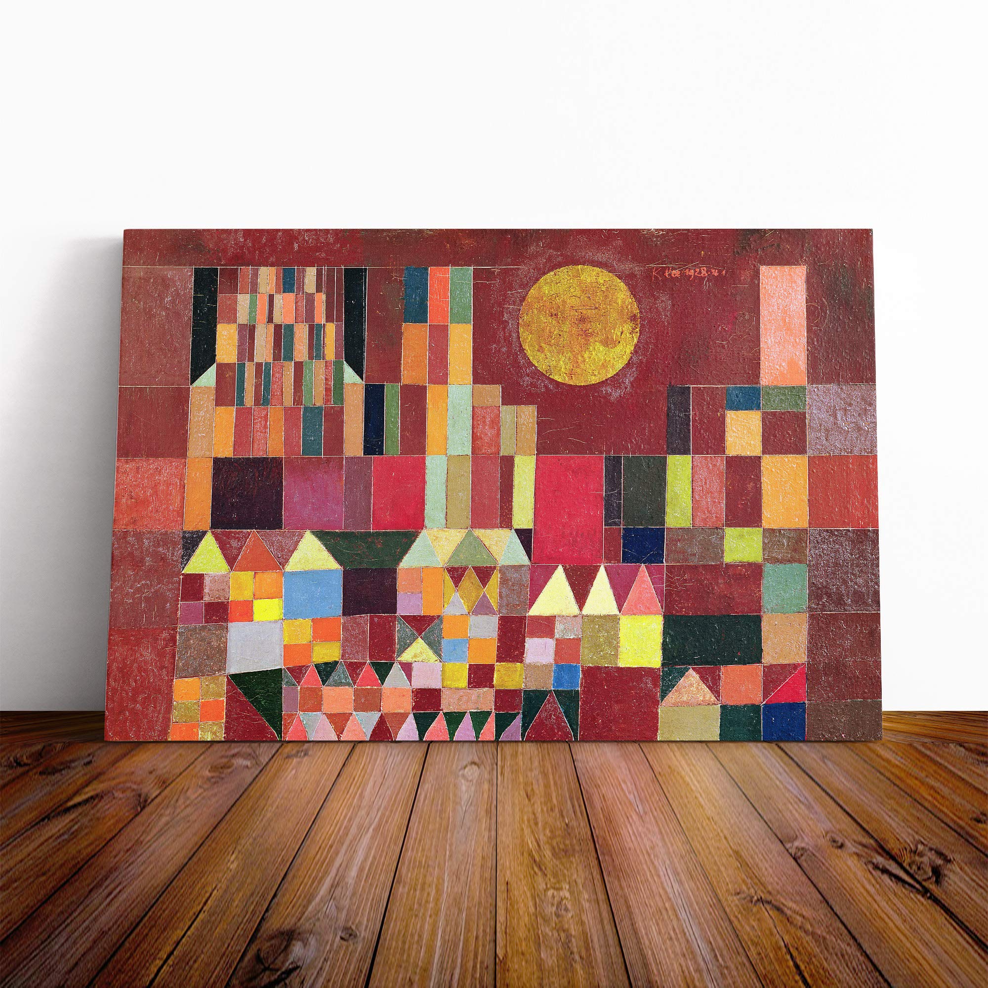 Paul Klee Slot Og Sol Canvas Print | Gallery Wrapped 30mm Frame Wall Art | 20x14 inches | Ready to Hang | Modern Picture | Living Room Bedroom Lounge Office