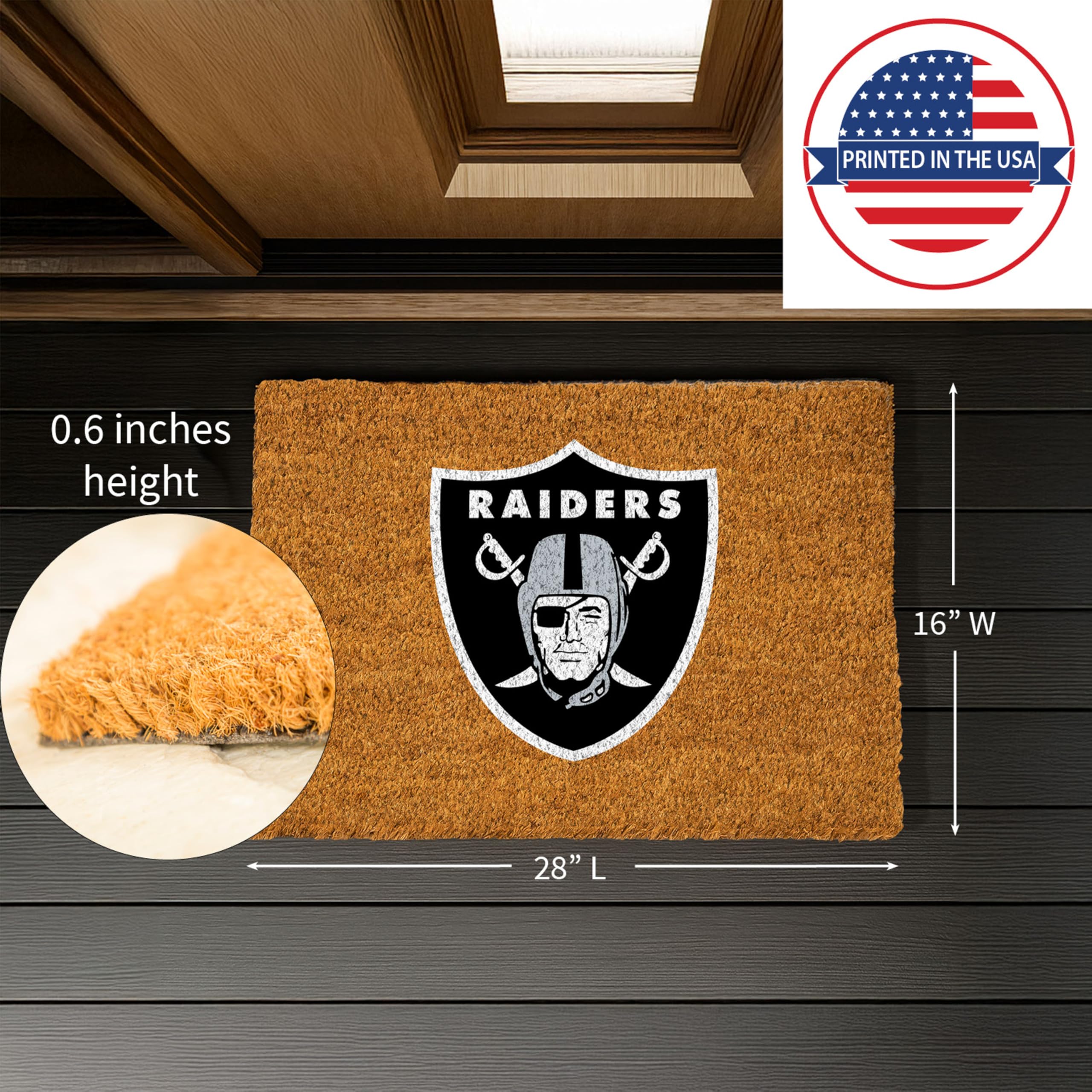Amazon.com: NFL LAS Vegas Raiders Natural Coir Doormat, Official