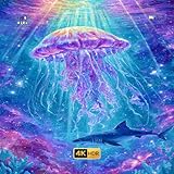 Enjoy a relaxing screensaver TV with serene background video of jellyfish.