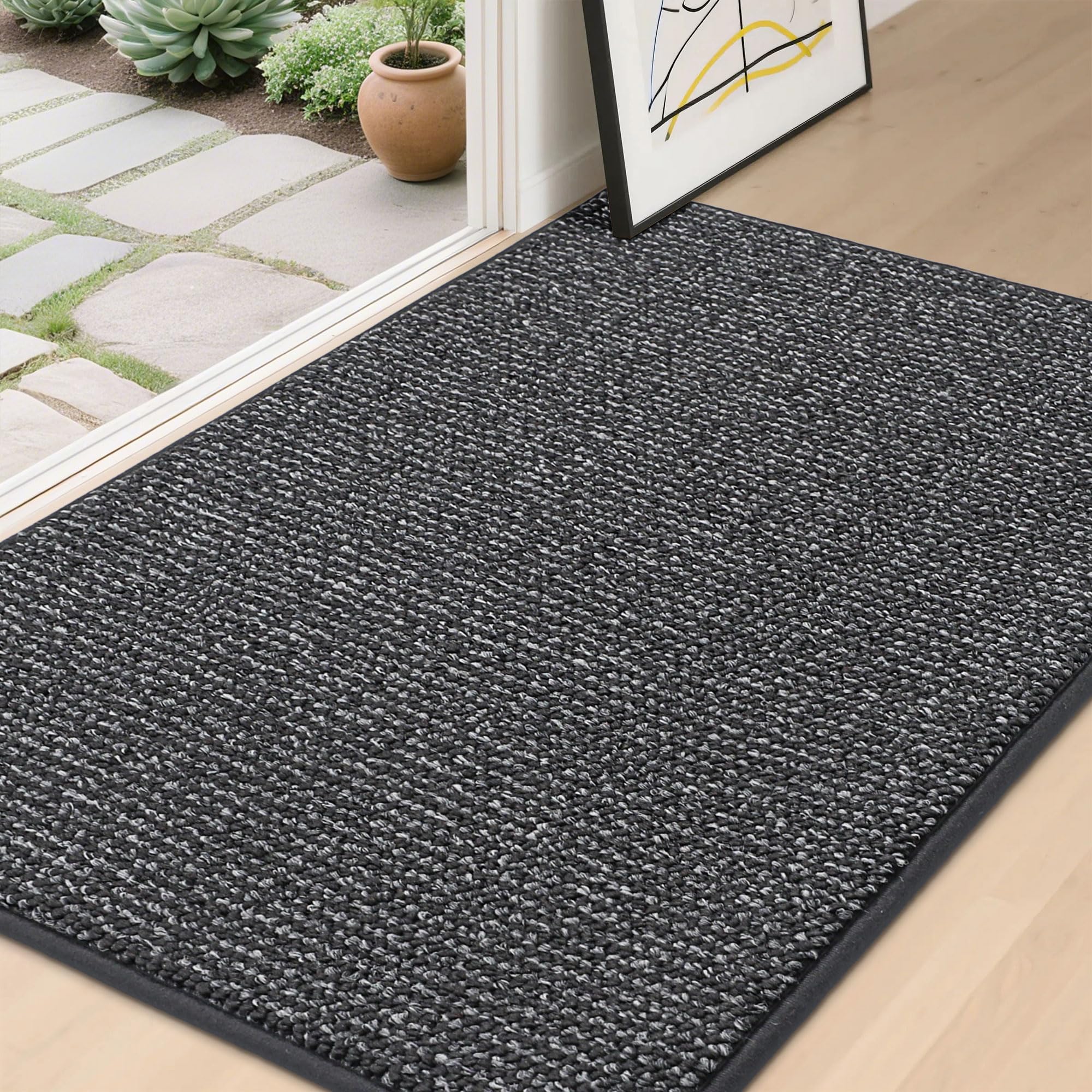 BEQHAUSE Dirt Trapper Door Mat 32" x 48", Non-Slip Washable Doormats Entrance Mat, Dirt Resistant and Absorbent Welcome Mat, Low Profile Floor Mats