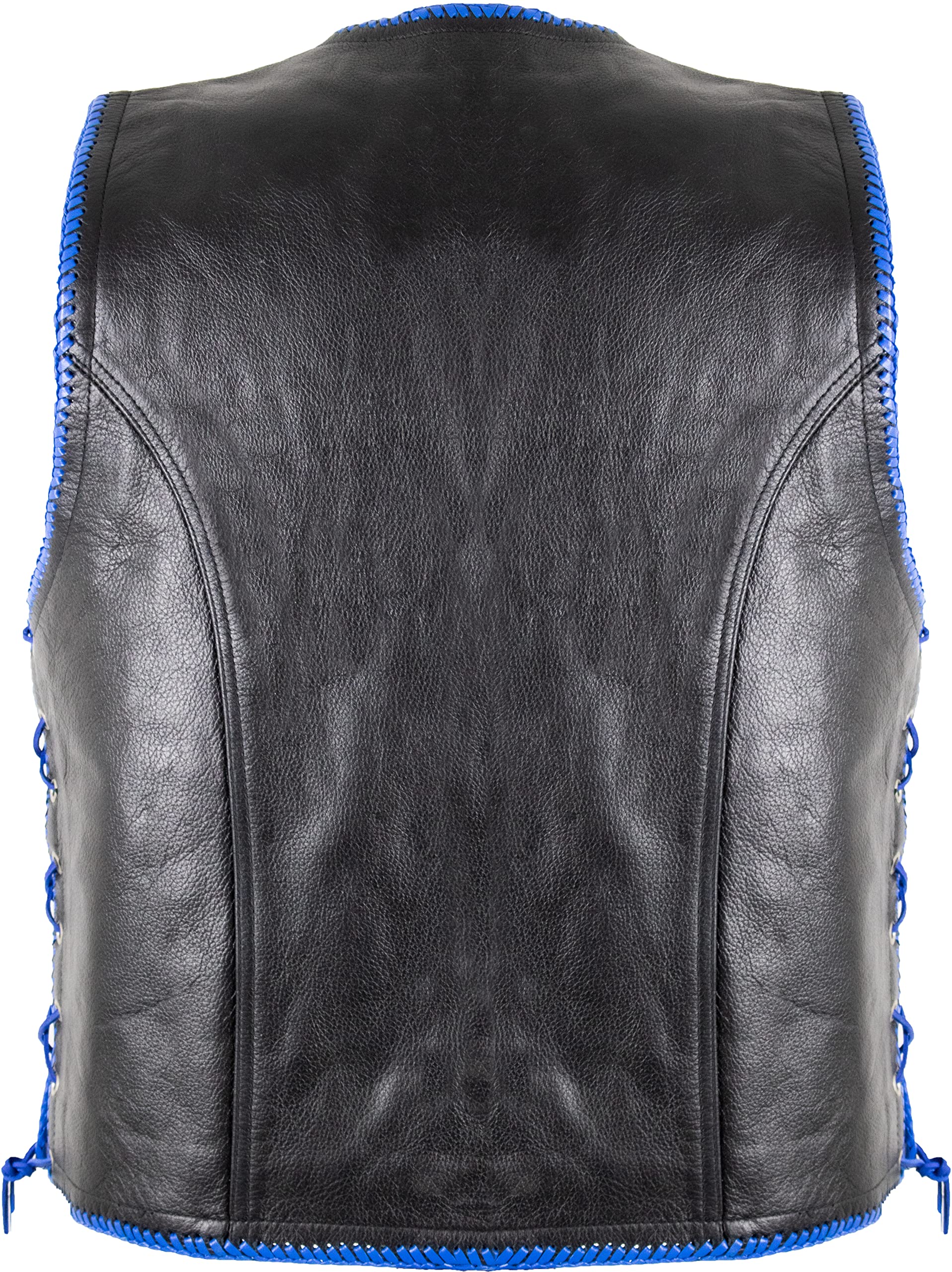 Gilet in pelle da uomo, con blu Extra