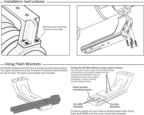 Miniatura 37 de Wimberley AP-616 - Pie de lente de repuesto para Sony 600 f4 GM OSS FE - Estilo Arca-Swiss - Fabricado en Estados Unidos