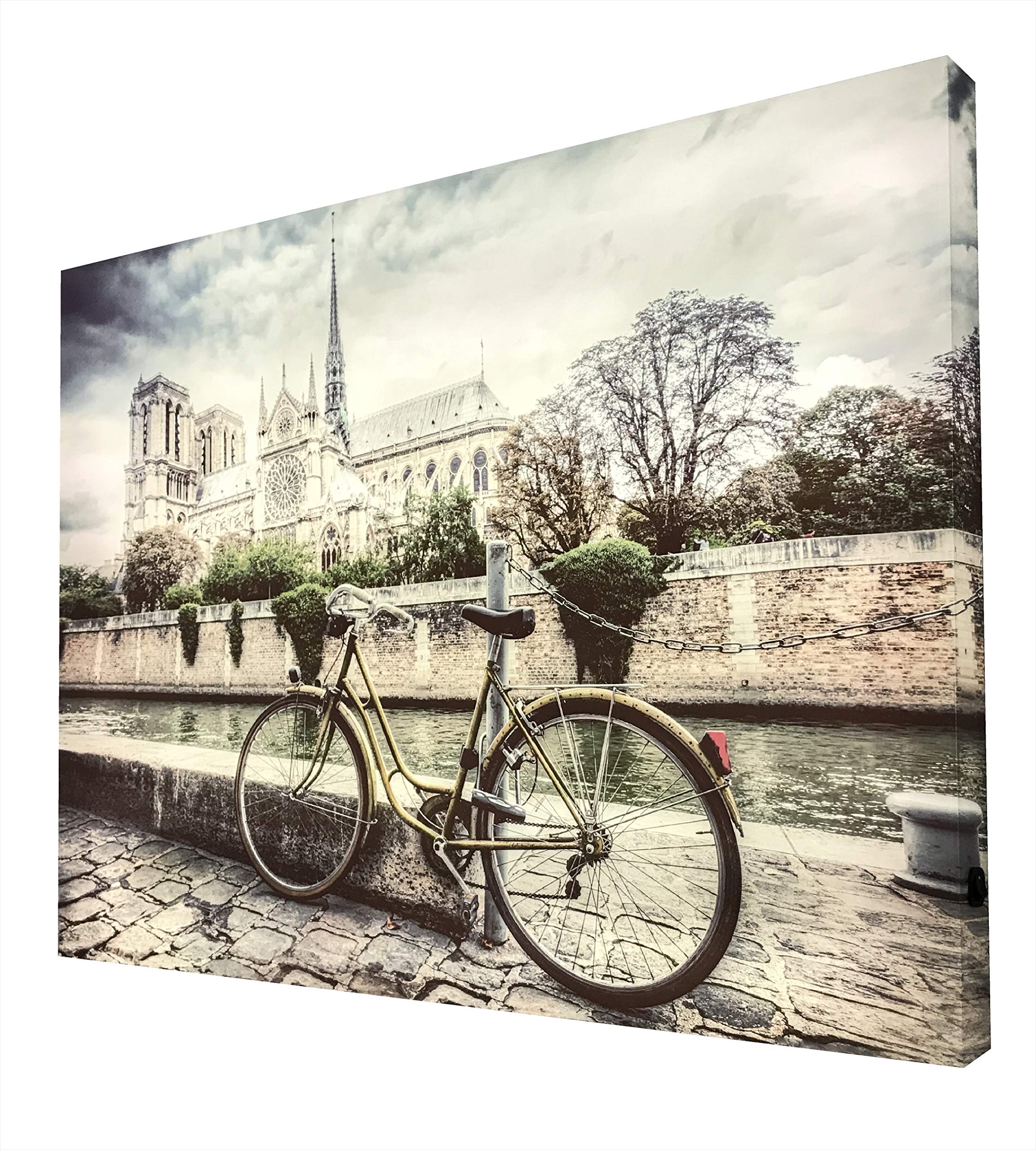 Tableau rétro vintage illuminé Notre Dame de Paris 60x80cm en méthacrylate de qualité supérieure
