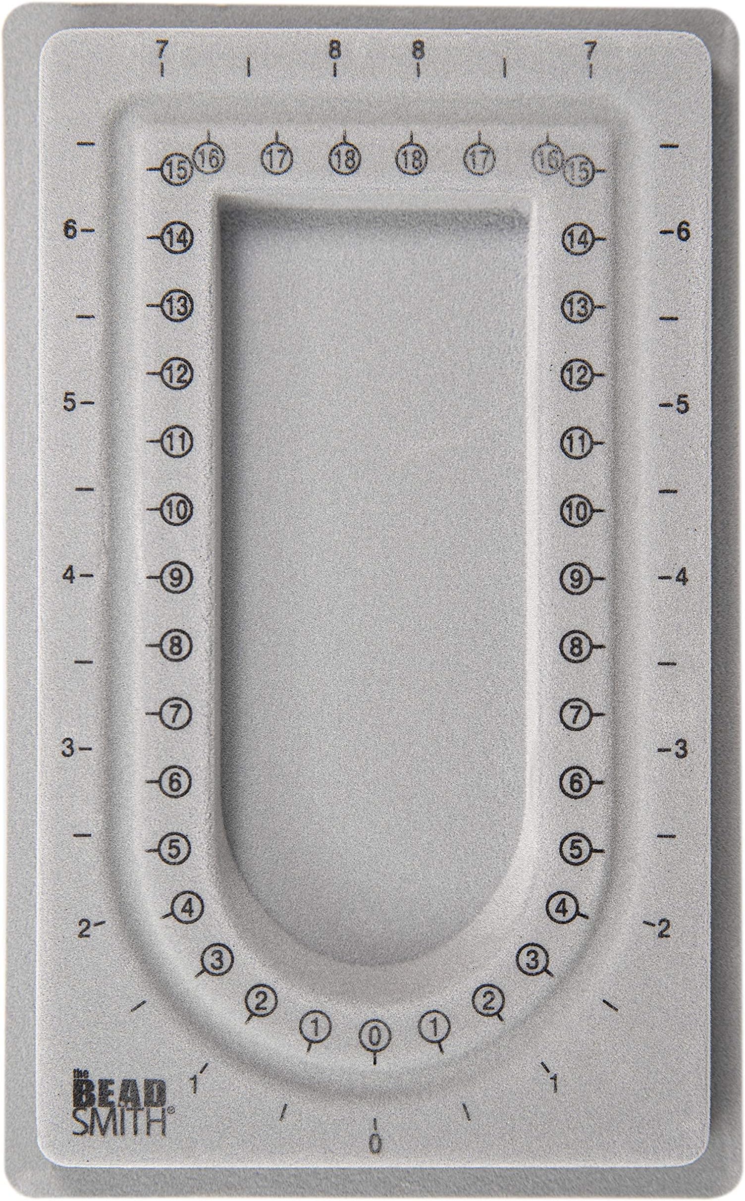The Beadsmith Mini Bead Board, Grey Flocked, 16” U-Shaped Channel, 4 x 6.75 inches, Design Boards for Creating Bracelets, Necklaces and Other Jewelry