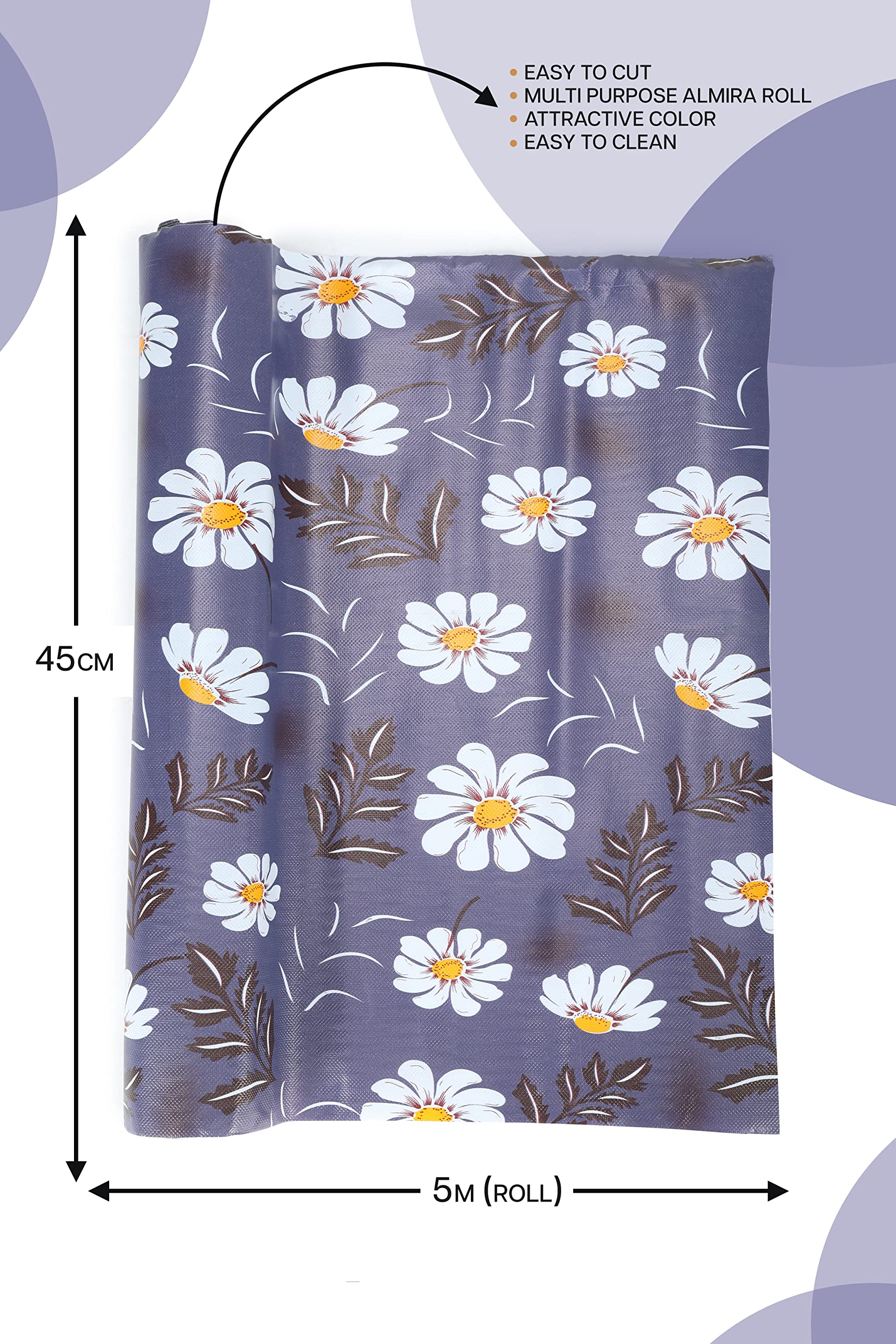 CASA-NEST™ 5 Metre Long Shelf Liner for Refrige/Kitchen Shleves, Shelf Roll for Cupboard/Almirah, Shelf Protector for Wardrobe, Sheet Roll/Mat for Drawer, Liners for Kitchen Cupboard. (A3) 4