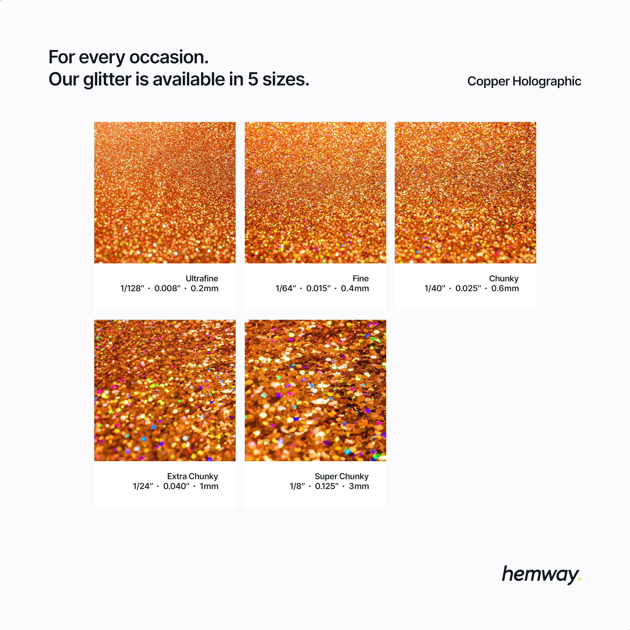 Eco Friendly Biodegradable Glitter, Copper Holographic, Super Chunky (1/8" 0.125" 3mm) - Image 3