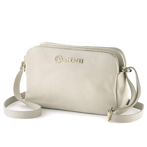 Baroncelli Crossbody Bag Made in Italy with Long Stripe Genuine