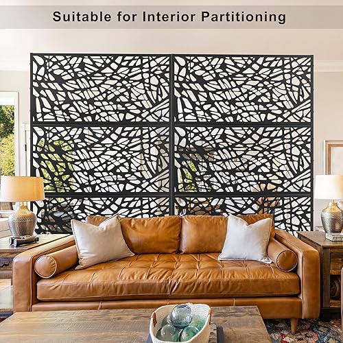 Miniatura 4 de Elevens Pantalla de privacidad de metal para exteriores, divisor independiente para exteriores, pantalla decorativa de privacidad y paneles para