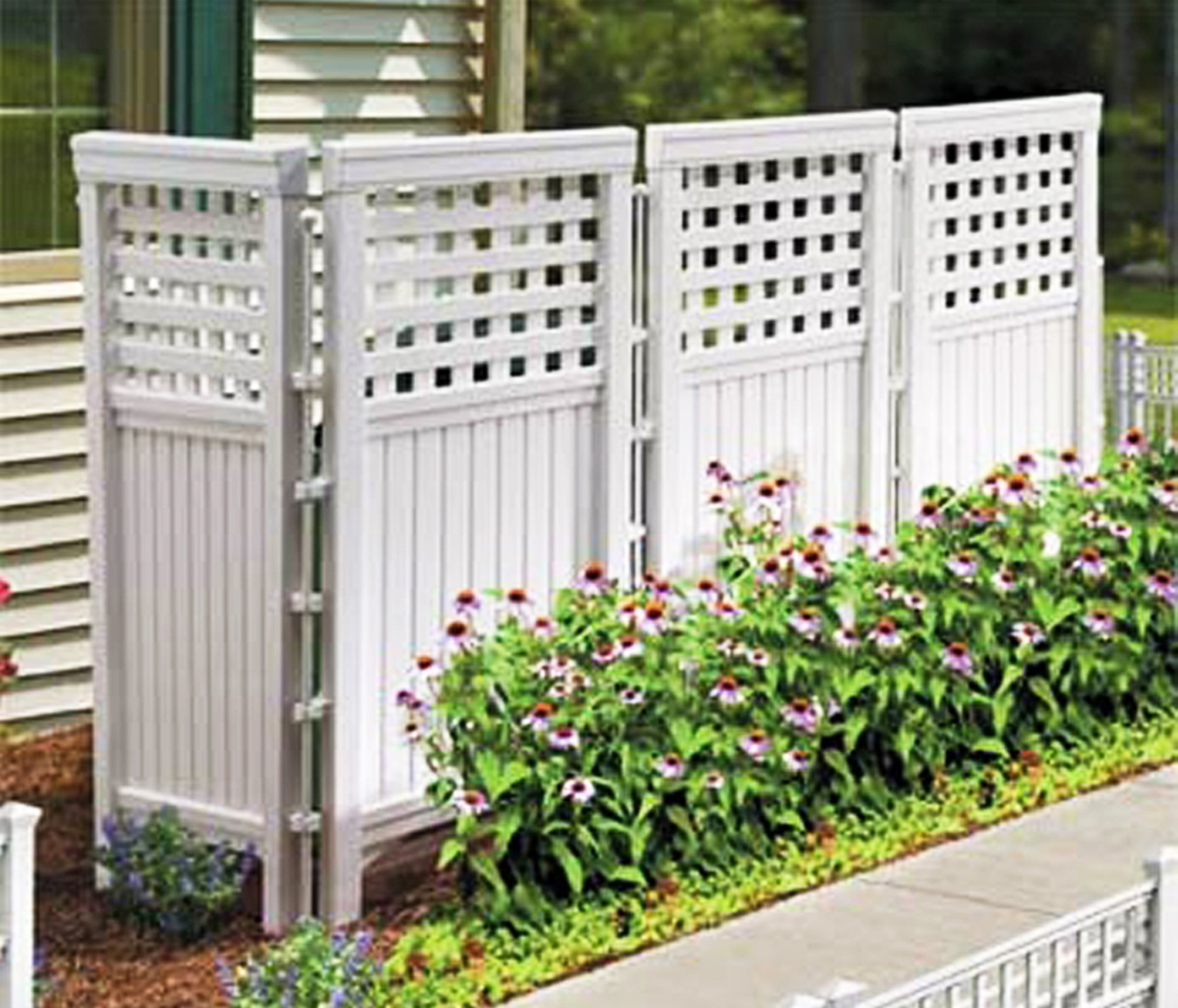 Buy MadeInUSA White UV Resistant 4panel Resin Outdoor Privacy Screen