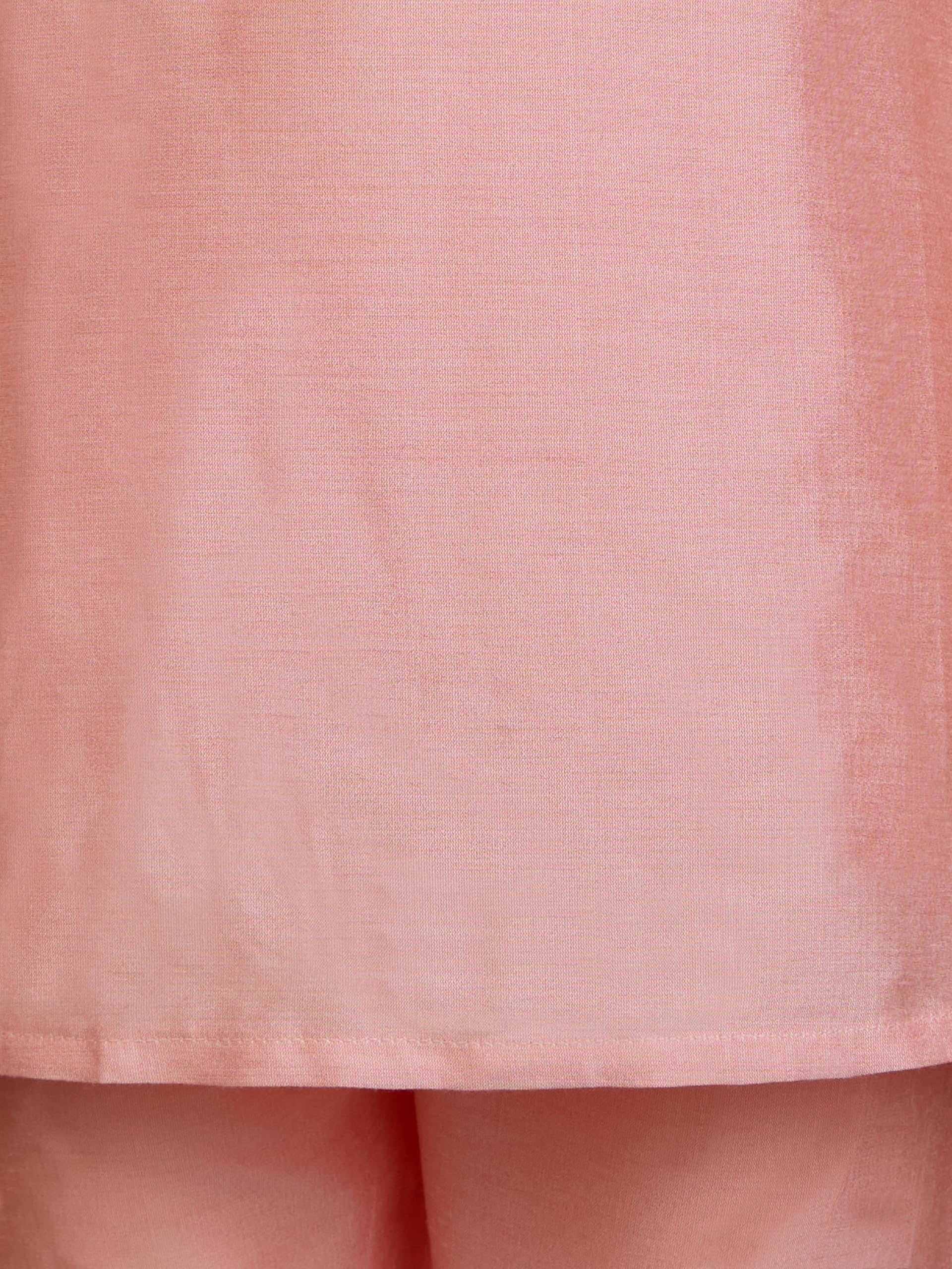 VASTRAMAY Conjunto Kurta y pantalón de trabajo de viscosa para niña | Conjunto Kurta y pantalón de trabajo de viscosa – Diseño tradicional – Ideal para bodas, festivales y ocasiones
