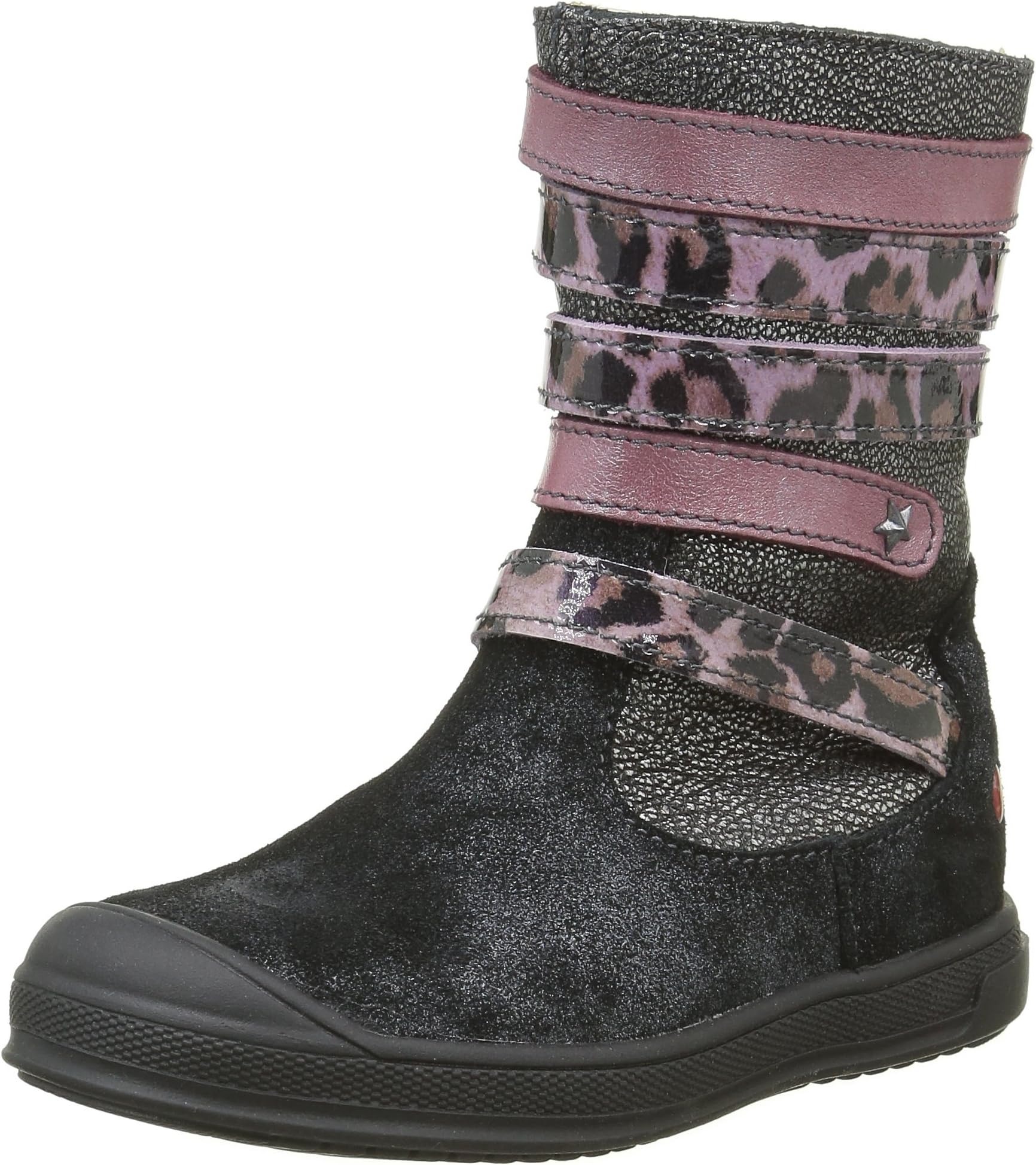 GBB Girls’ Nouria Boots, Mehrfarbig - Multicolore (21 Vtc Noir/Leop Vx Rose Dpf/Edit), 6.5 UK