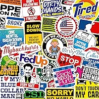BLIVO 200 Unique Funny Hard Hat Stickers for Adults - Sarcastic Memes, No Duplicates, Waterproof Vinyl for Helmets, Toolboxes, Water Bottles
