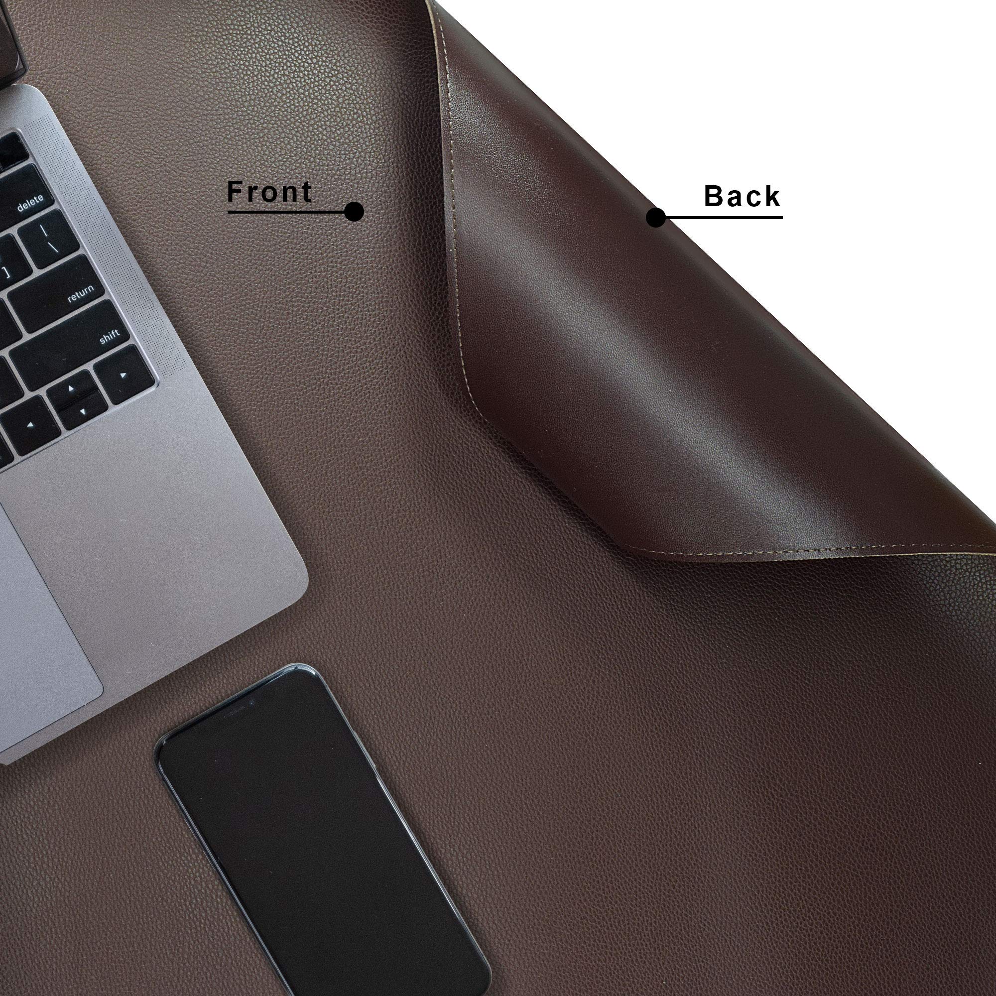 Cacoy Tappetino per mouse Esteso in Pelle PU, 150x50cm Tappetino da Scrivania Lungo (Marrone)