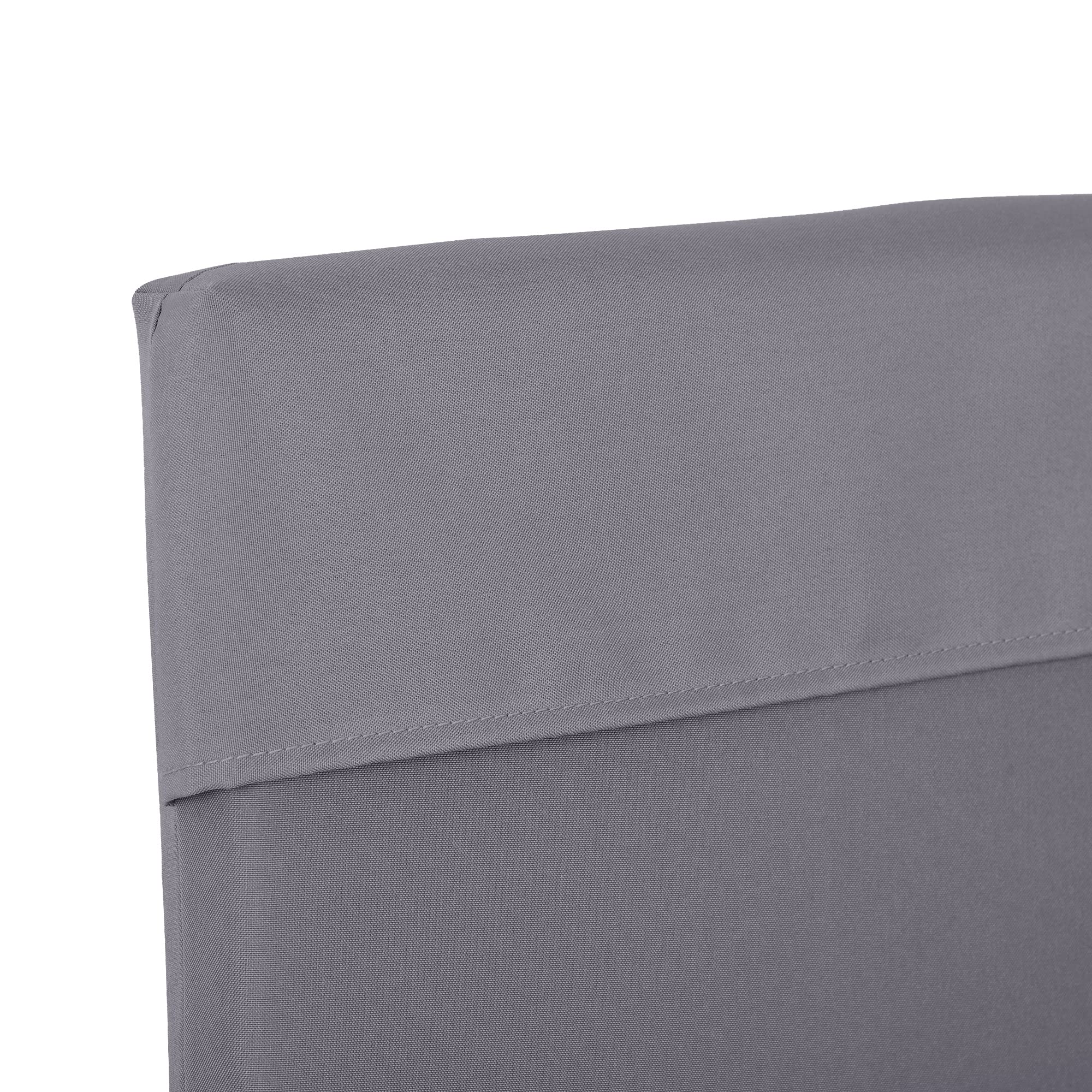 Outsunny Cuscini da Esterno in Gommapiuma e Poliestere per Dondolo da Giardino 3 Posti con Lacci di Fissaggio, 2 Pezzi da 130x45x5 cm, Grigio Scuro