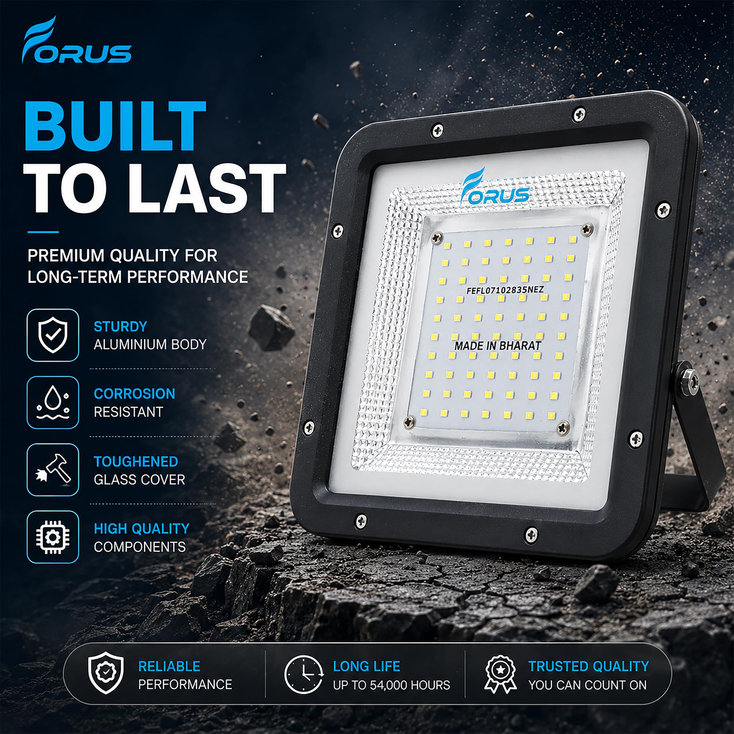Forus 50W LED Flood Light - Waterproof & Bright -6
