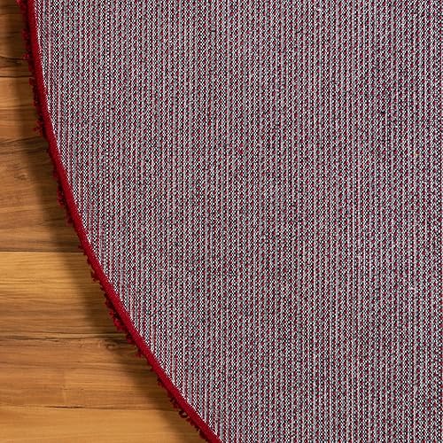 Miniatura 10 de Unique Loom Colección Solid Shag - Alfombra de área (5 pies 3 pulgadas redonda, rojo cereza)
