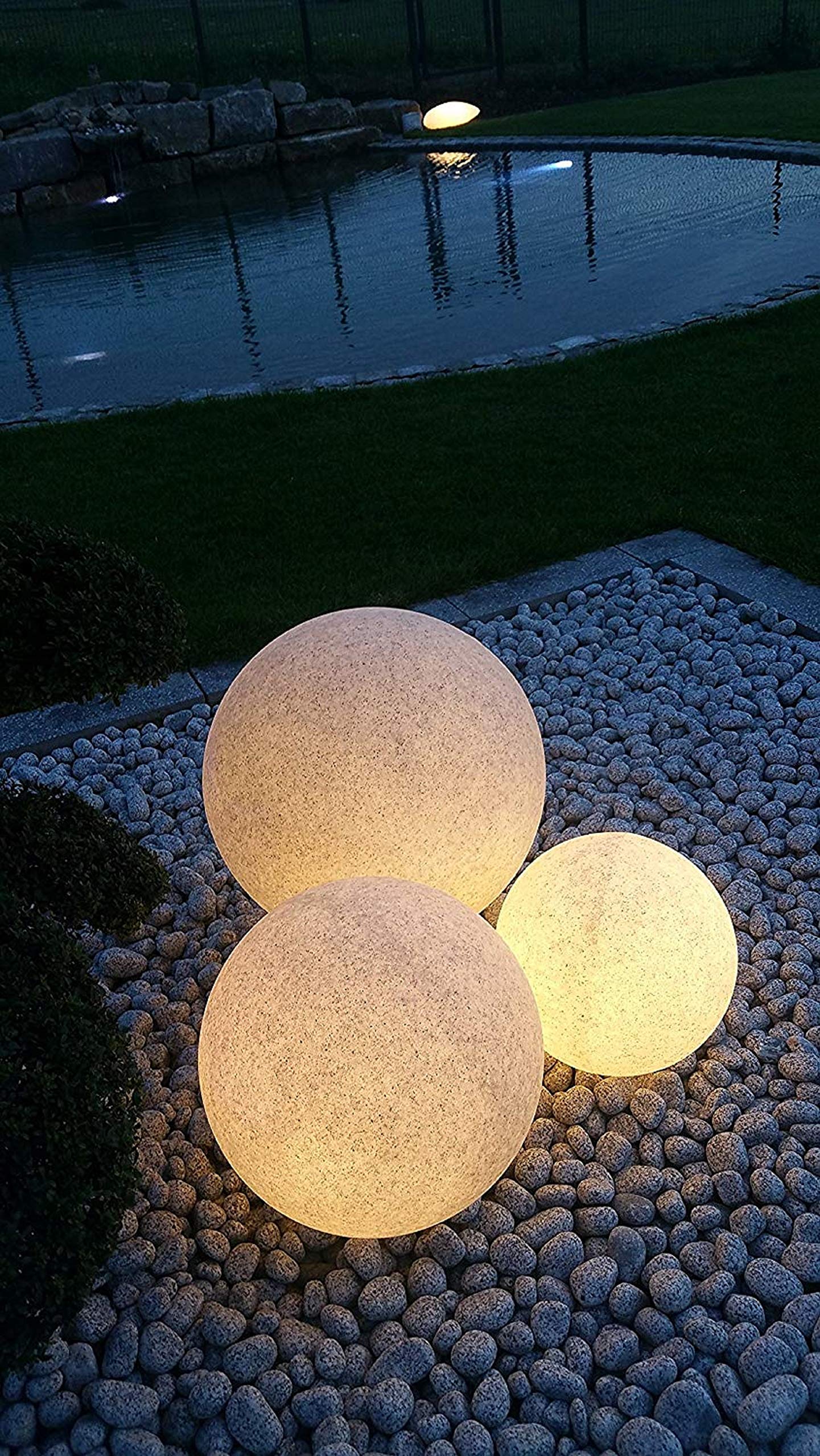 Trango Gartenkugel-Set: Gemütliches Außenlicht In Granit-Optik – Inkl. LED-Leuchtmittel