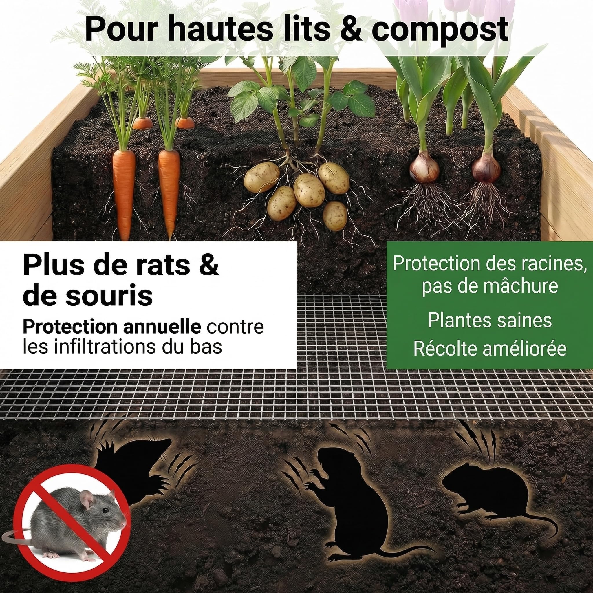 Amagabeli Galvanisé Mailles Carrées Fil Épais 0.55mm Maille 1.0M X 10M, Mailles(6x6mm) Grillage Soudé Pour poulailler, Clôture de Jardin et Volière