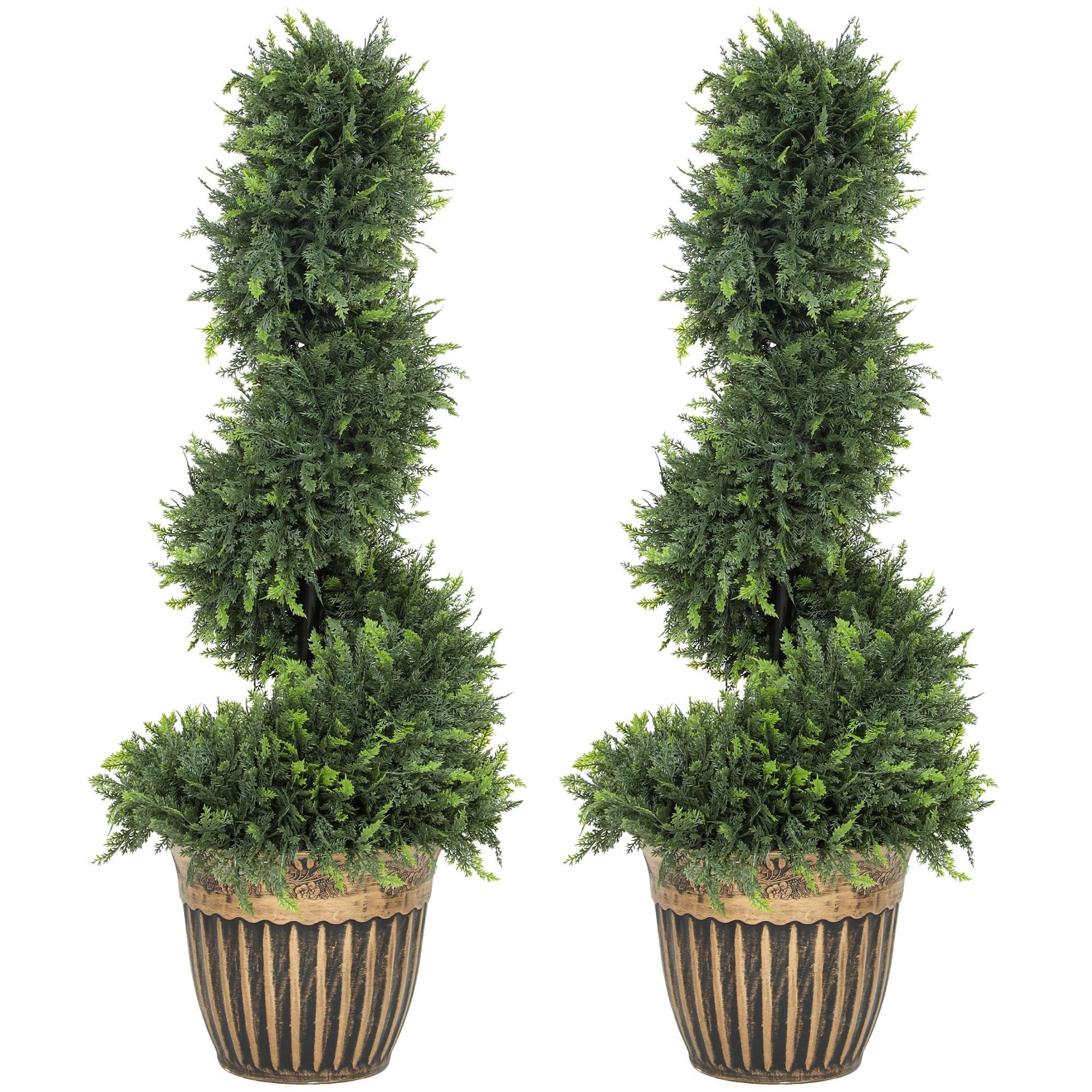 Portland Artificial Cypress Plant 3ft Spiral Topiary