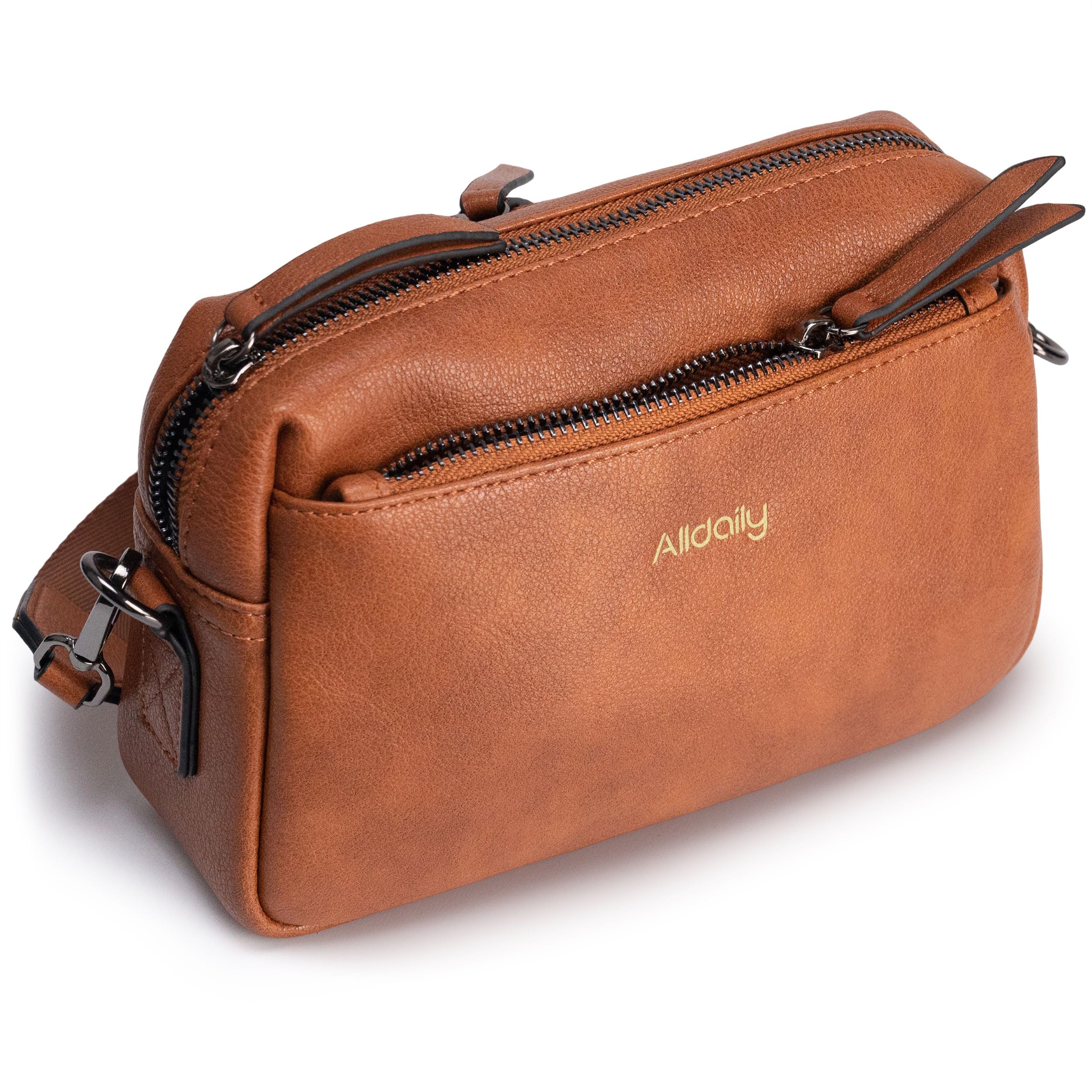 Alldaily Small Triple Zip Crossbody Purse