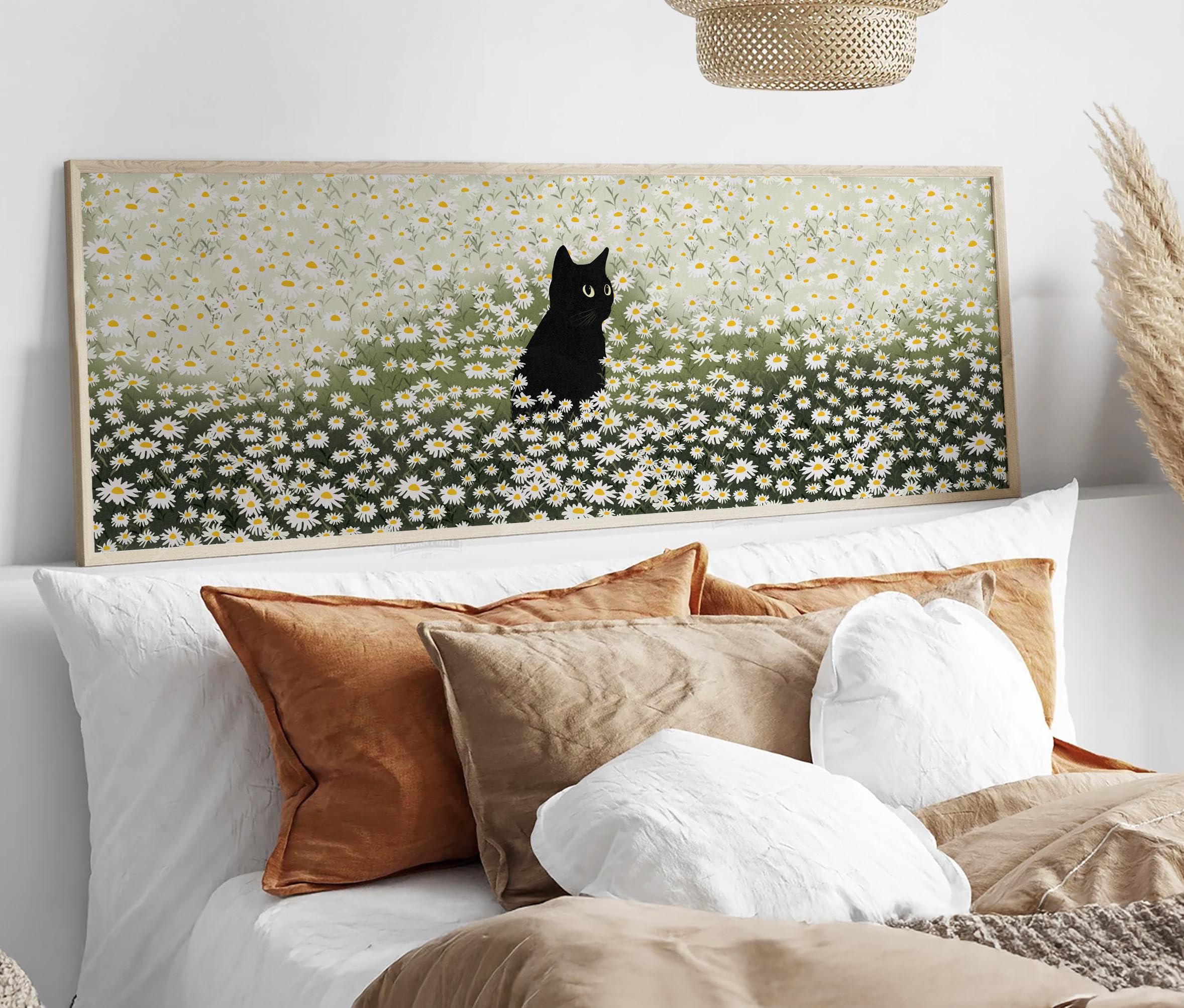 Affiche chat noir océan de fleurs cadeau idéal pour amoureux des chats - 8