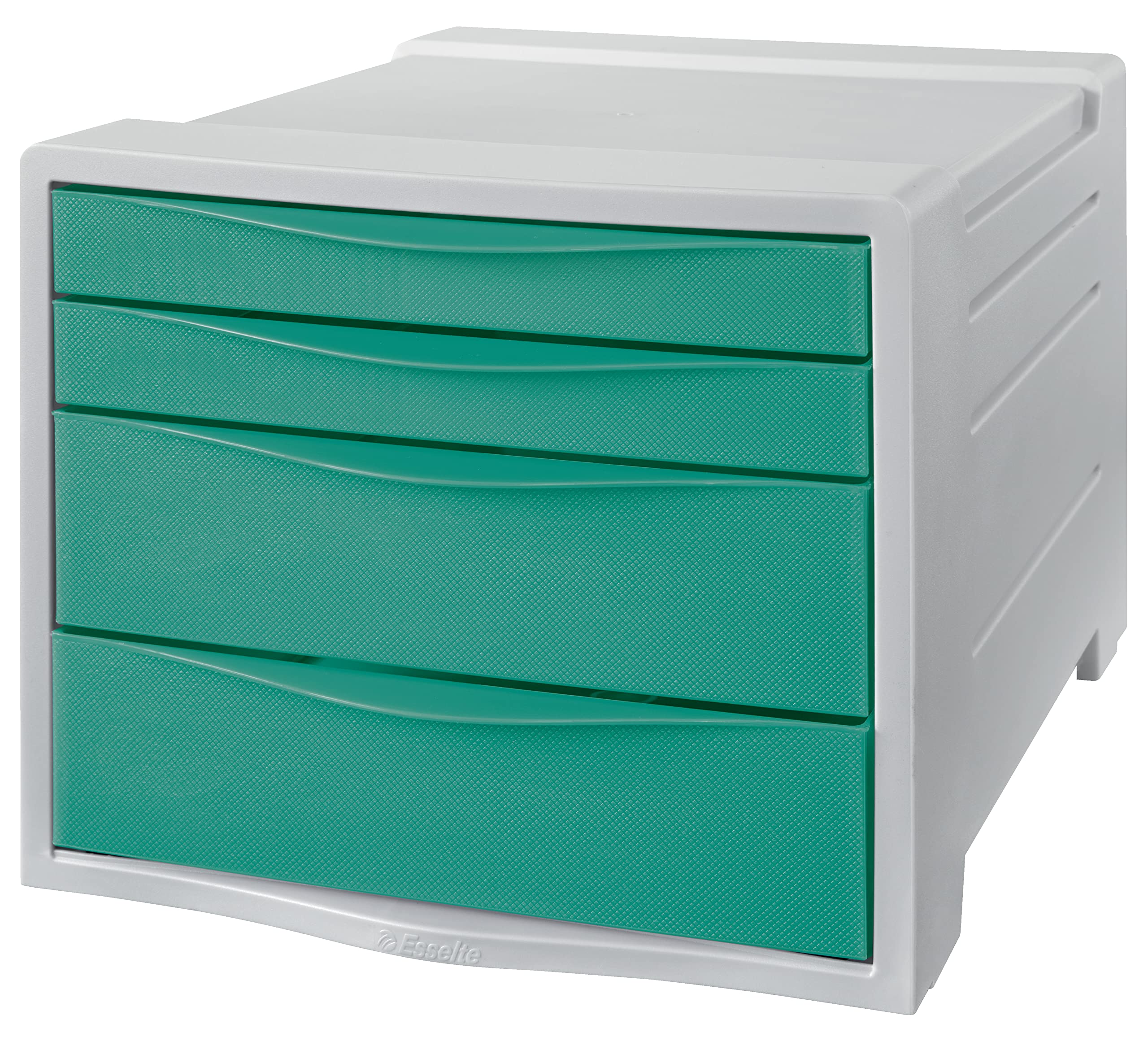 Esselte Archivador de Escritorio, Organizador de 4 Alturas para Organizar Documentos, Folletos y otra Papelería, Casa y Oficina, Diseño en Relieve, Gama Colour'Breeze, Verde, 626285