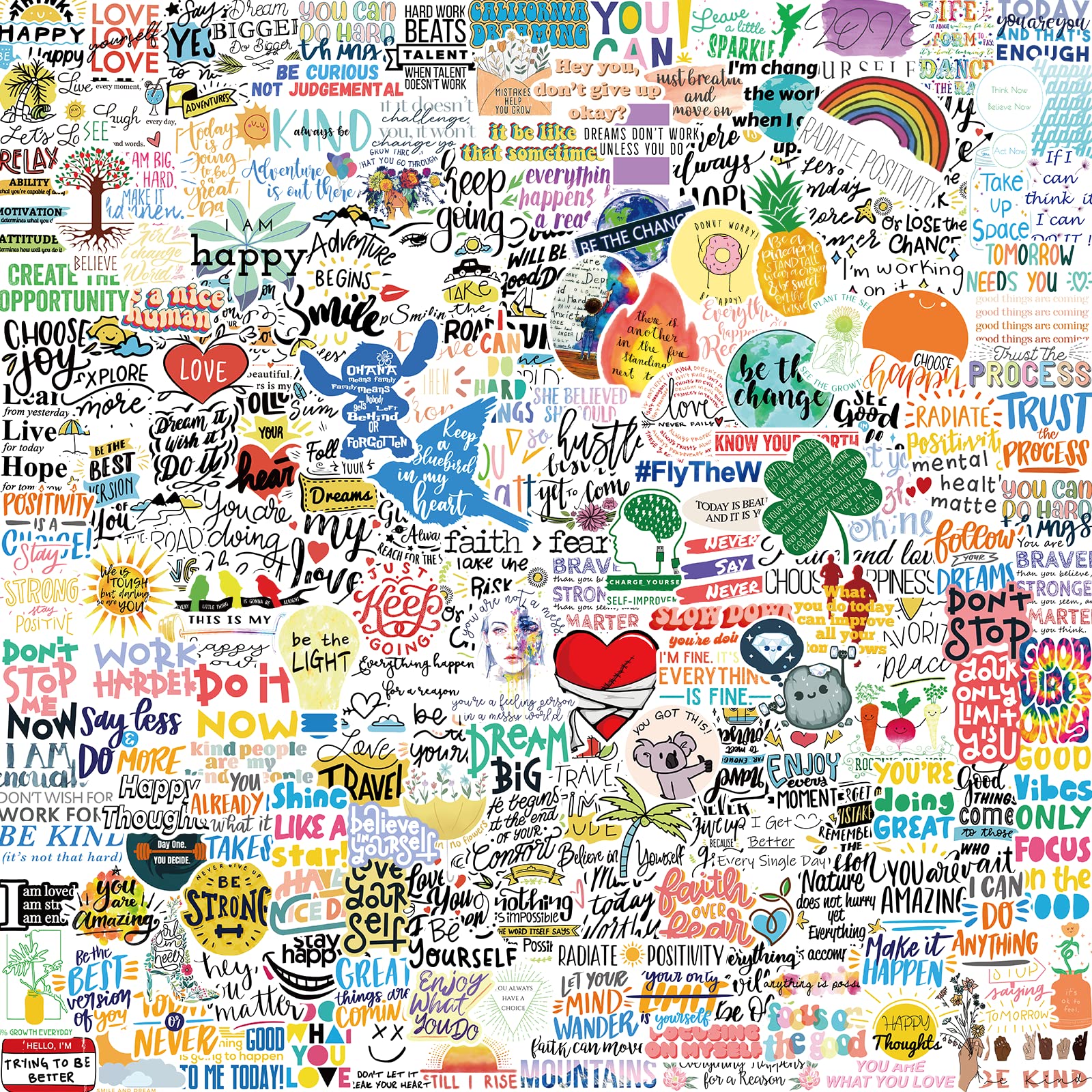 Inspirational Words Stickers [ 200PCS ] Positive Motivational Quote Stickers for journaling, Scrapbooking, Water Bottles, Waterproof Sticker Packs Decals, Vision Board Kit for Teens Adults supplies