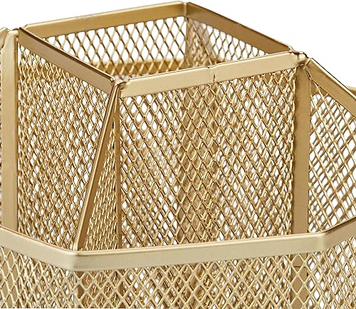 Miniatura 7 de Annova Organizador de escritorio de malla giratorio con 5 compartimentos, soporte giratorio para caramelosbolígrafos, oficina, suministros de arte,