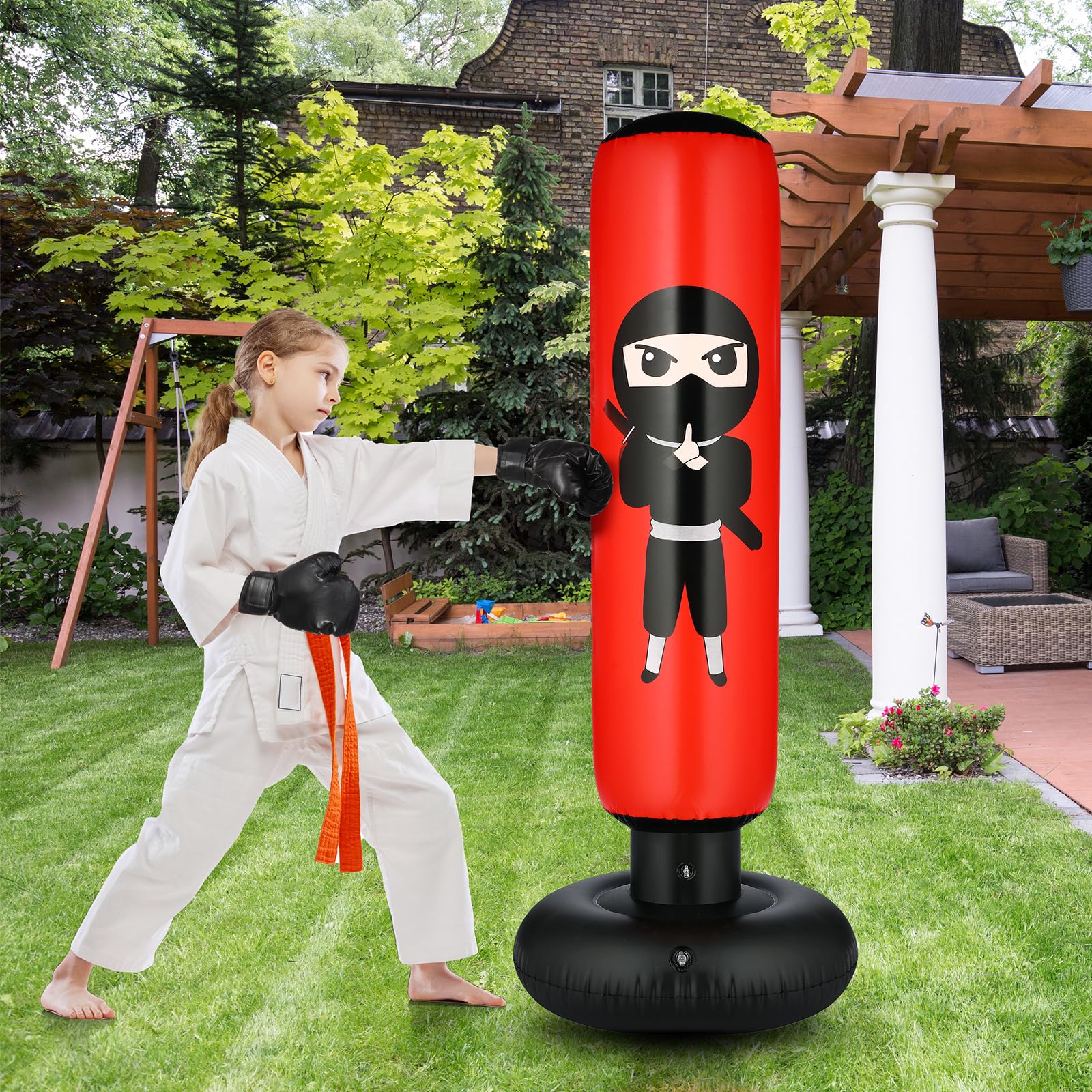 Guantes De Boxeo JanTeelGO 150cm Punching Ball Inflable Regalos