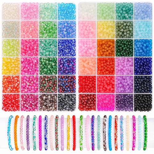 BONNY BOXX 5760 PCs 4mm Round Glass Beads for Jewelry