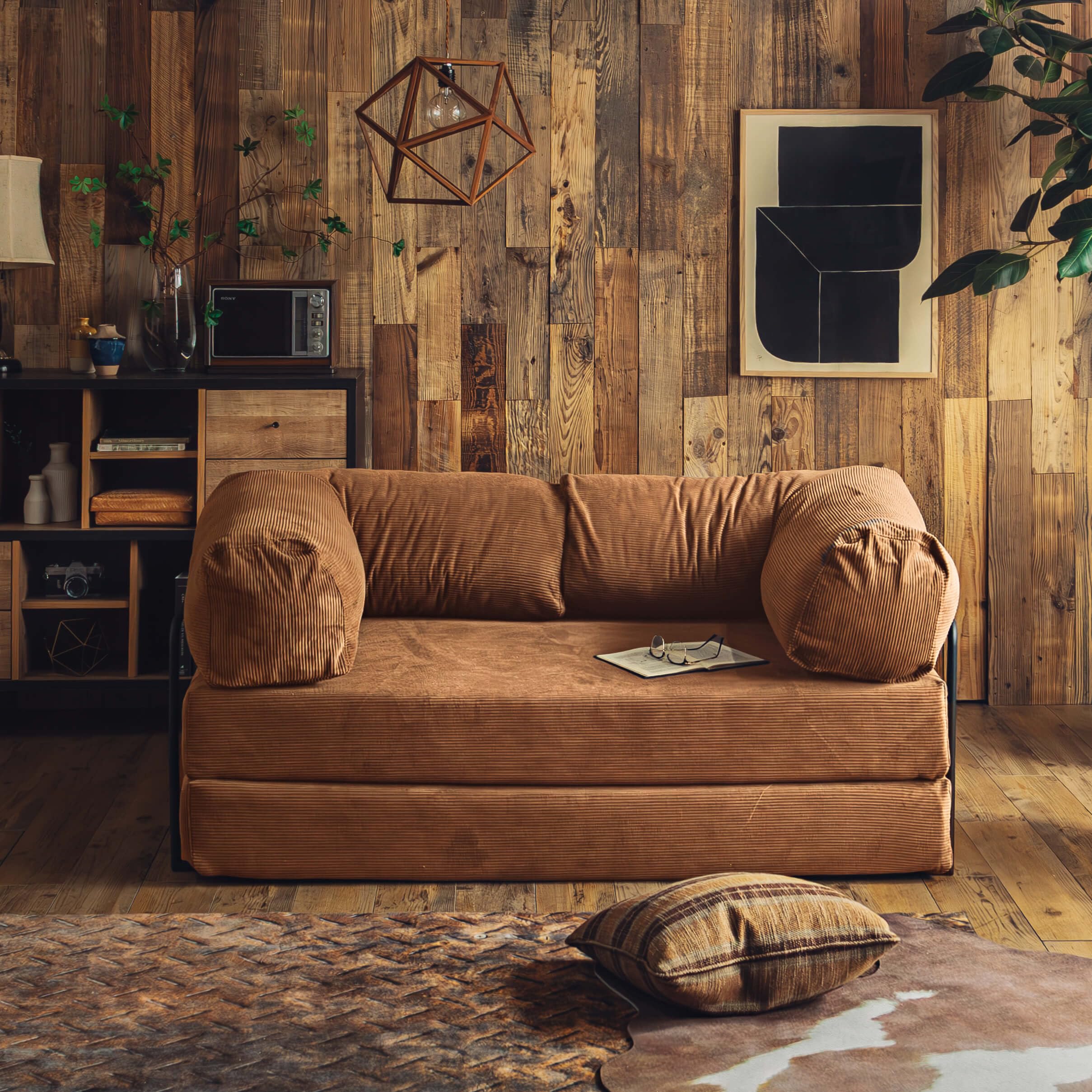 Bomul.Bブラウン コーデュロイ ソファ 150cm Amazon.co.jp: MODUMODU bomul.B ボムルビー ソファ ソファベッド