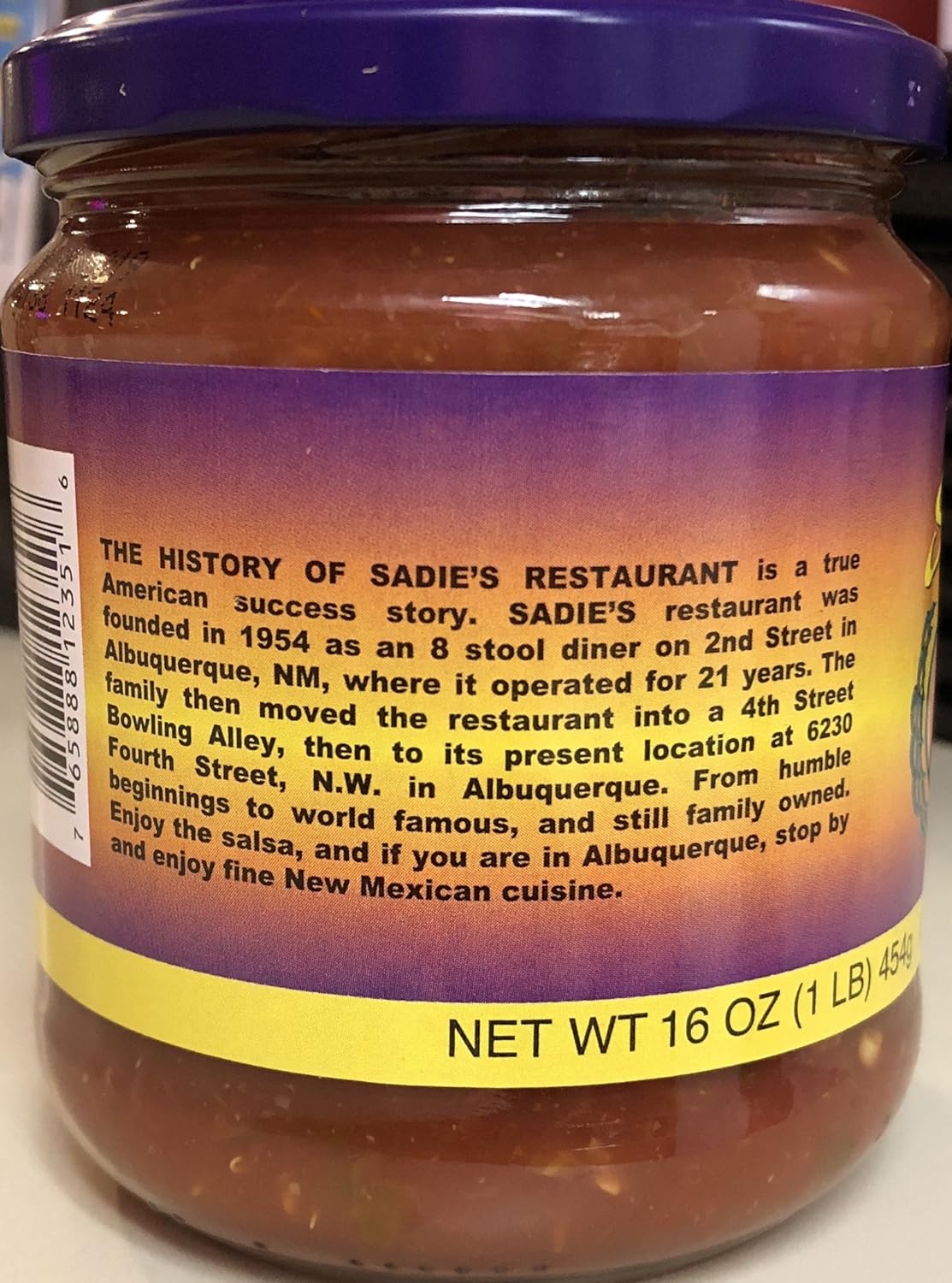 SADIE'S OF NEW MEXICO NOT AS HOT SALSA, 16 OZ (PACK OF 6)