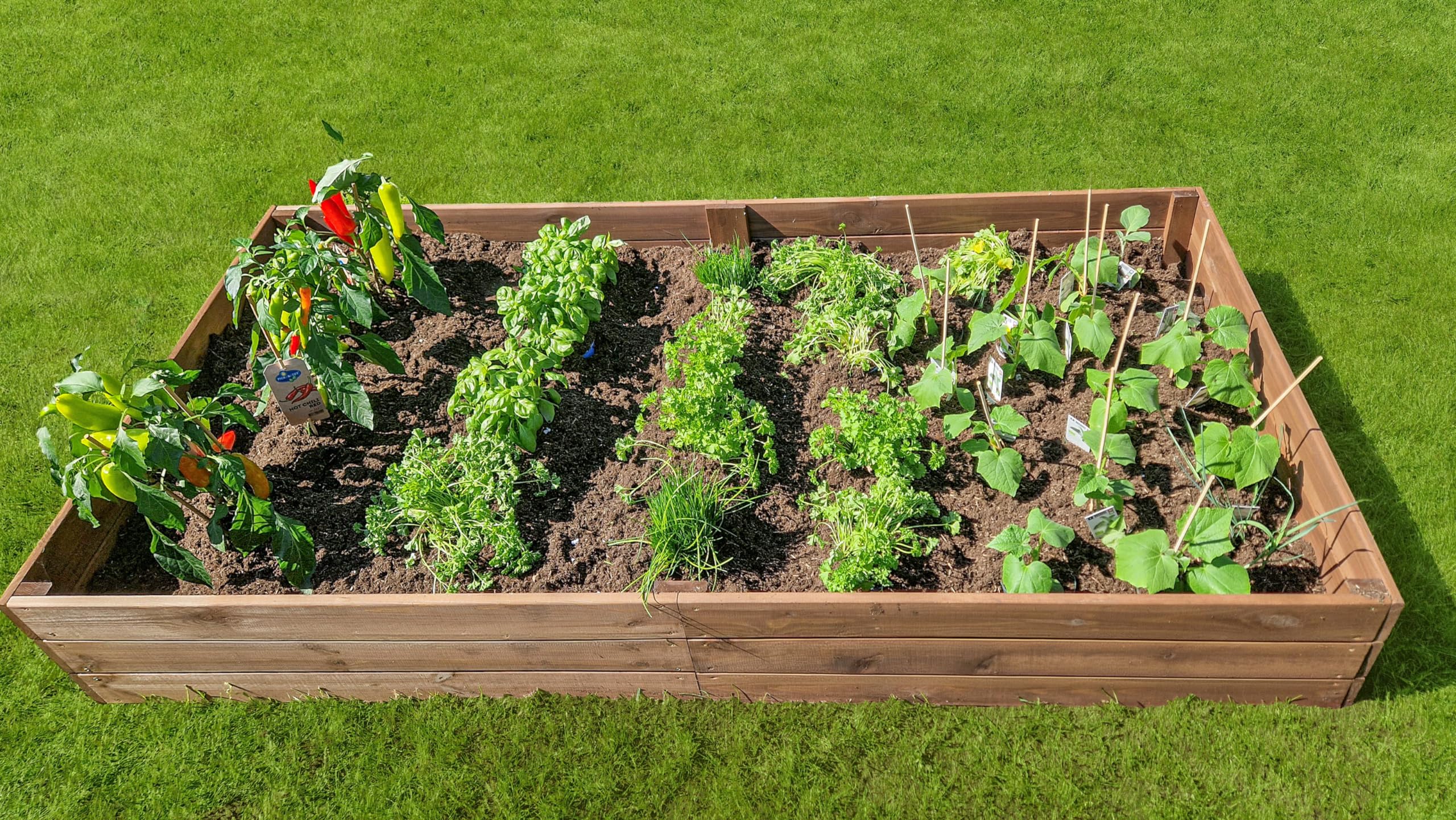 Finesse Jardinieres Exterieur - Carré Potager Extérieur en Bois IMPRÉGNÉ Robuste 120x80x27cm - Planches Pré-Perforées - Montage Facile - Feutre de Drainage Inclus