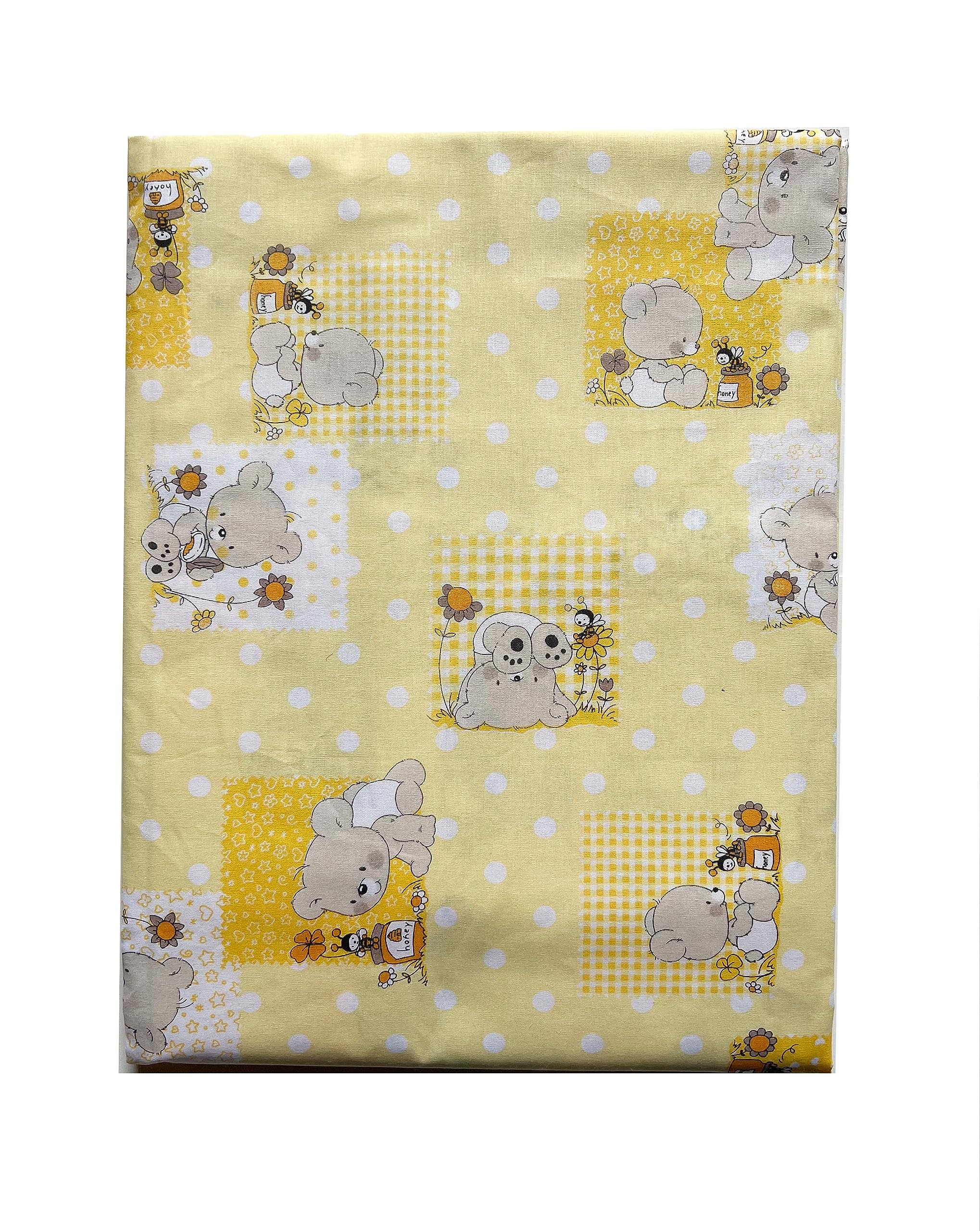 Completo Lenzuola Lettino Pezzoli - Orsetti Giallo, 100% Cotone, Made In Italy - Foto 7