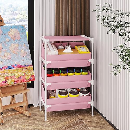 Miniatura 7 de Estante de almacenamiento de tela para juguetes con 3 cajas de almacenamiento grandes, adecuado para el hogar, jardín de infantes, dormitorio, sala